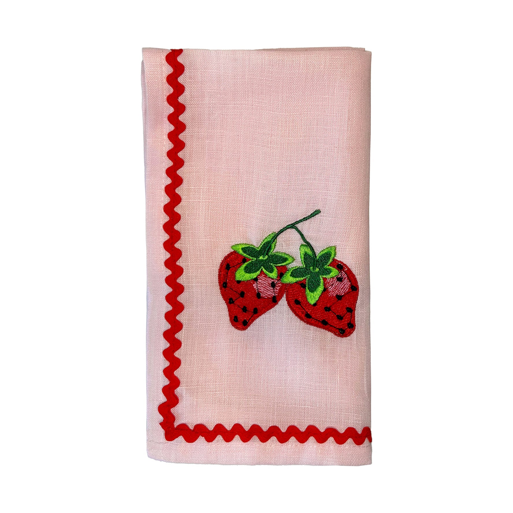 Fruity Embroidered Linen Napkins  | Set of 4