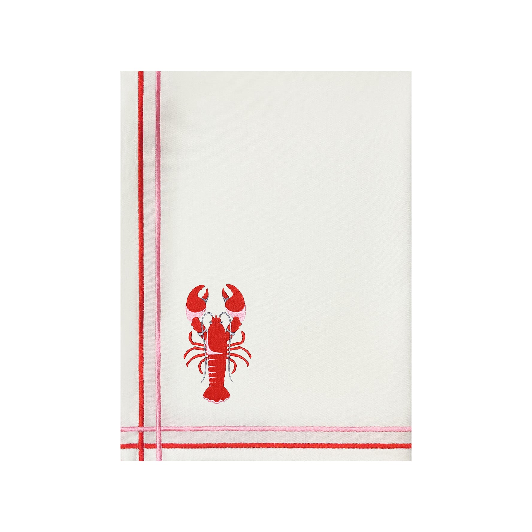 Embroidered Lobster Kitchen Tea Towels | Set of 2