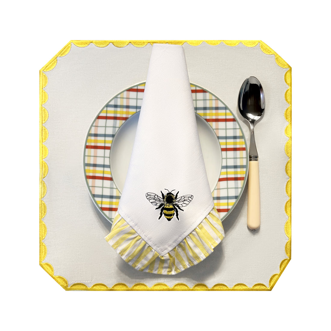 Bee Embroidered Napkins | Set of 2