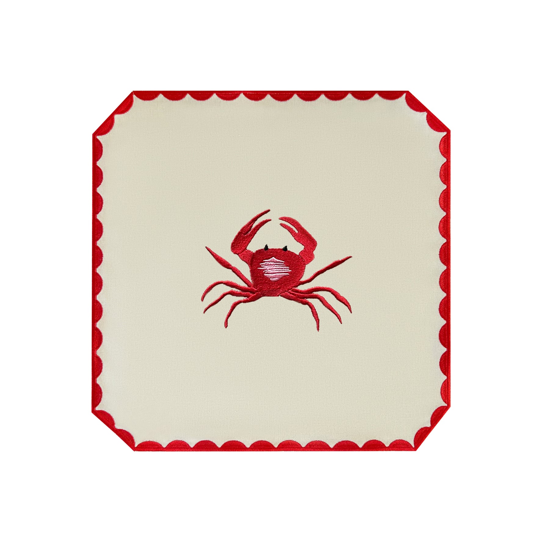 Embroidered Crab Placemats | Set of 4