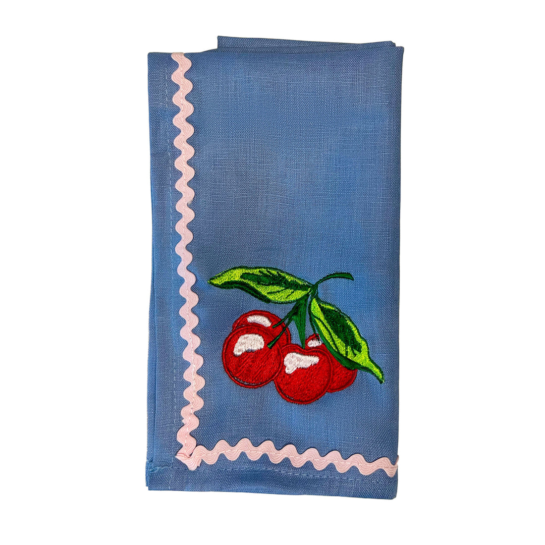Fruity Embroidered Linen Napkins  | Set of 4