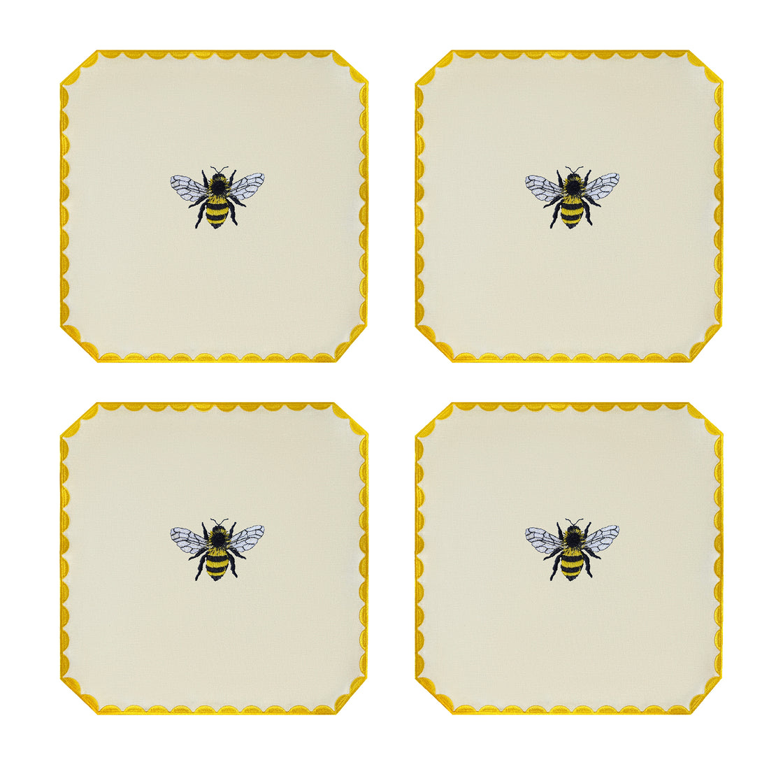 Embroidered Bee Placemats | Set of 4