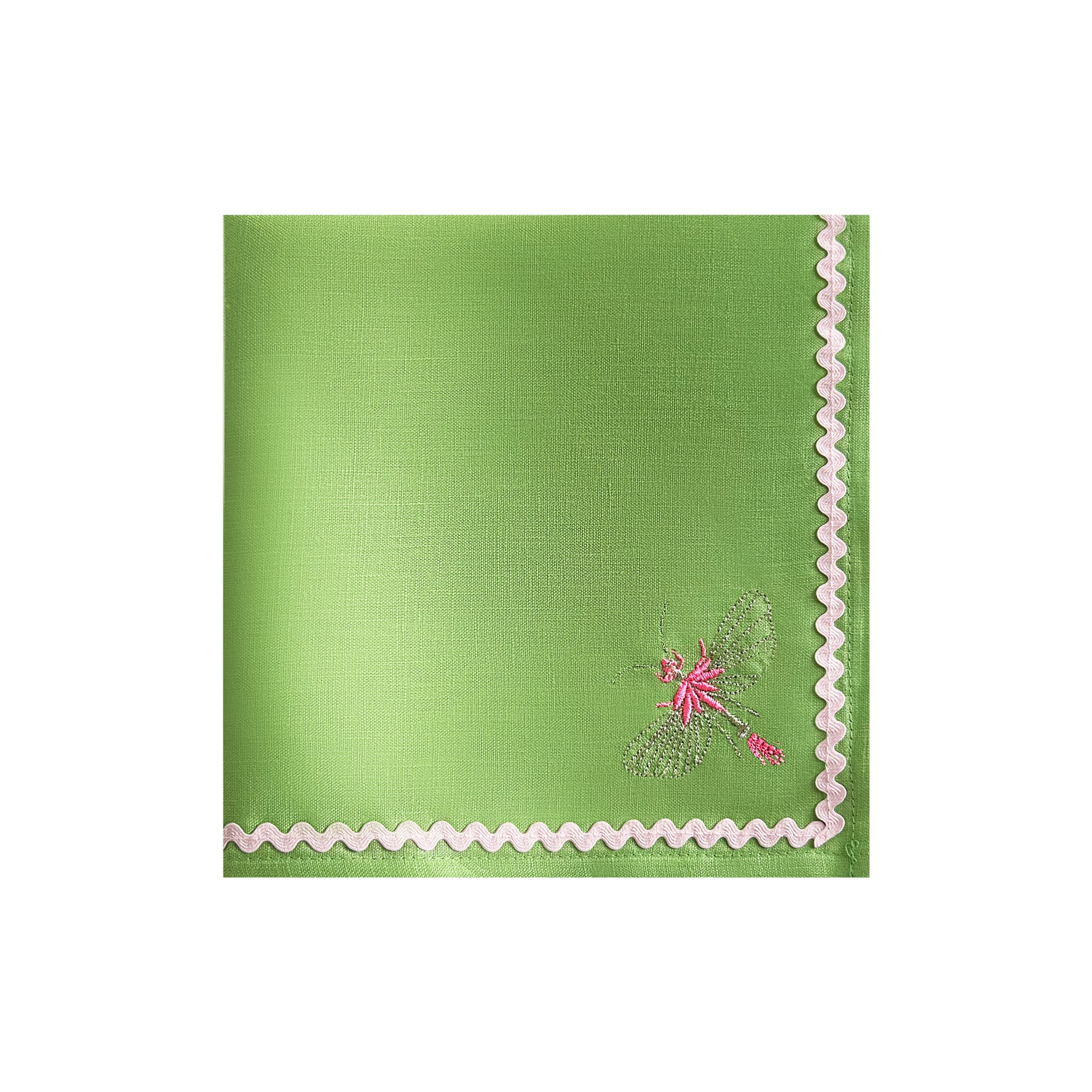 Dragonfly Embroidered Linen Napkins | Set of 2