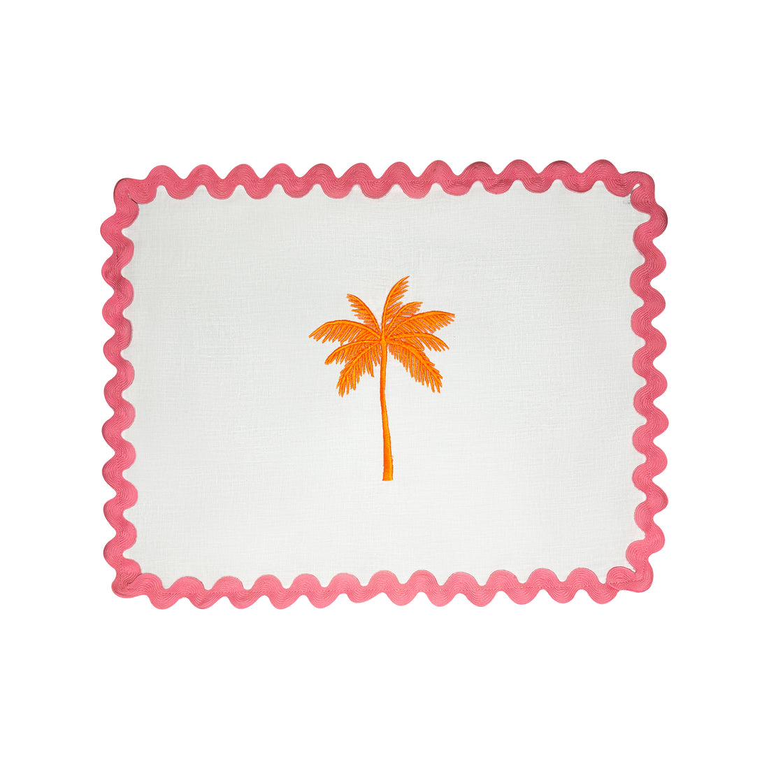 Embroidered Palm Tree Placemats  | Set of 4