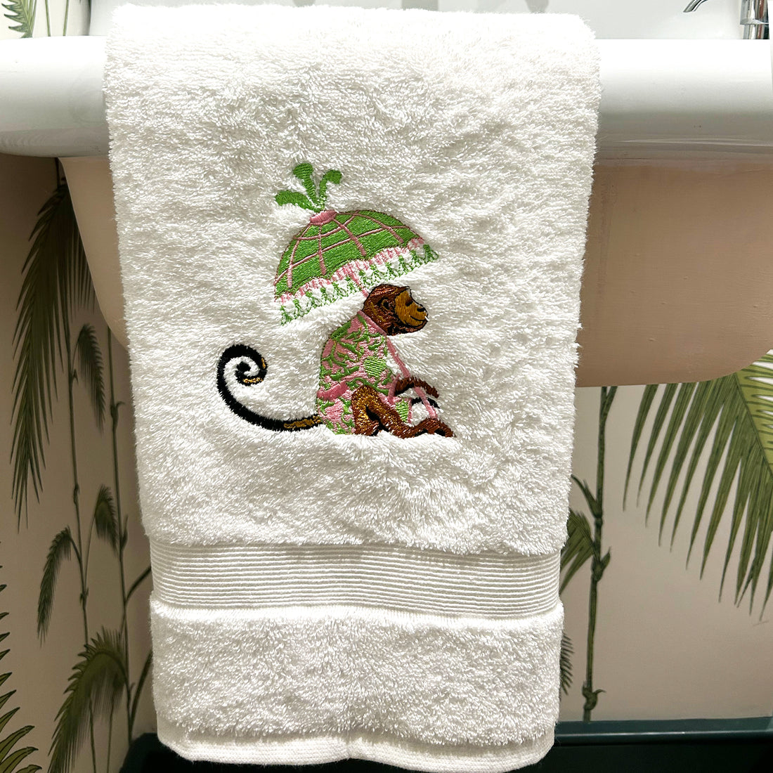 Monkey Embroidered Luxury Hand Towels
