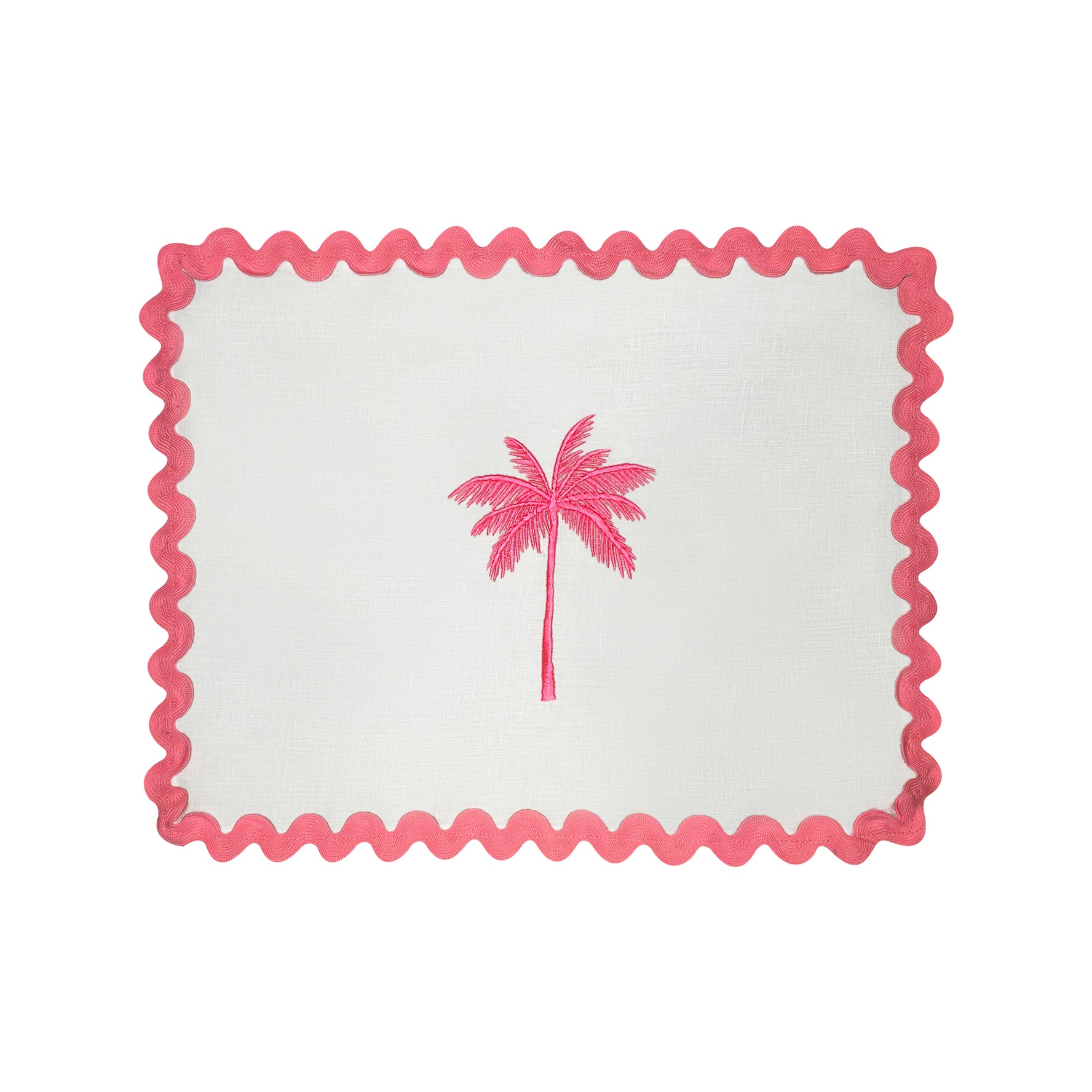 Embroidered Palm Tree Placemats  | Set of 4
