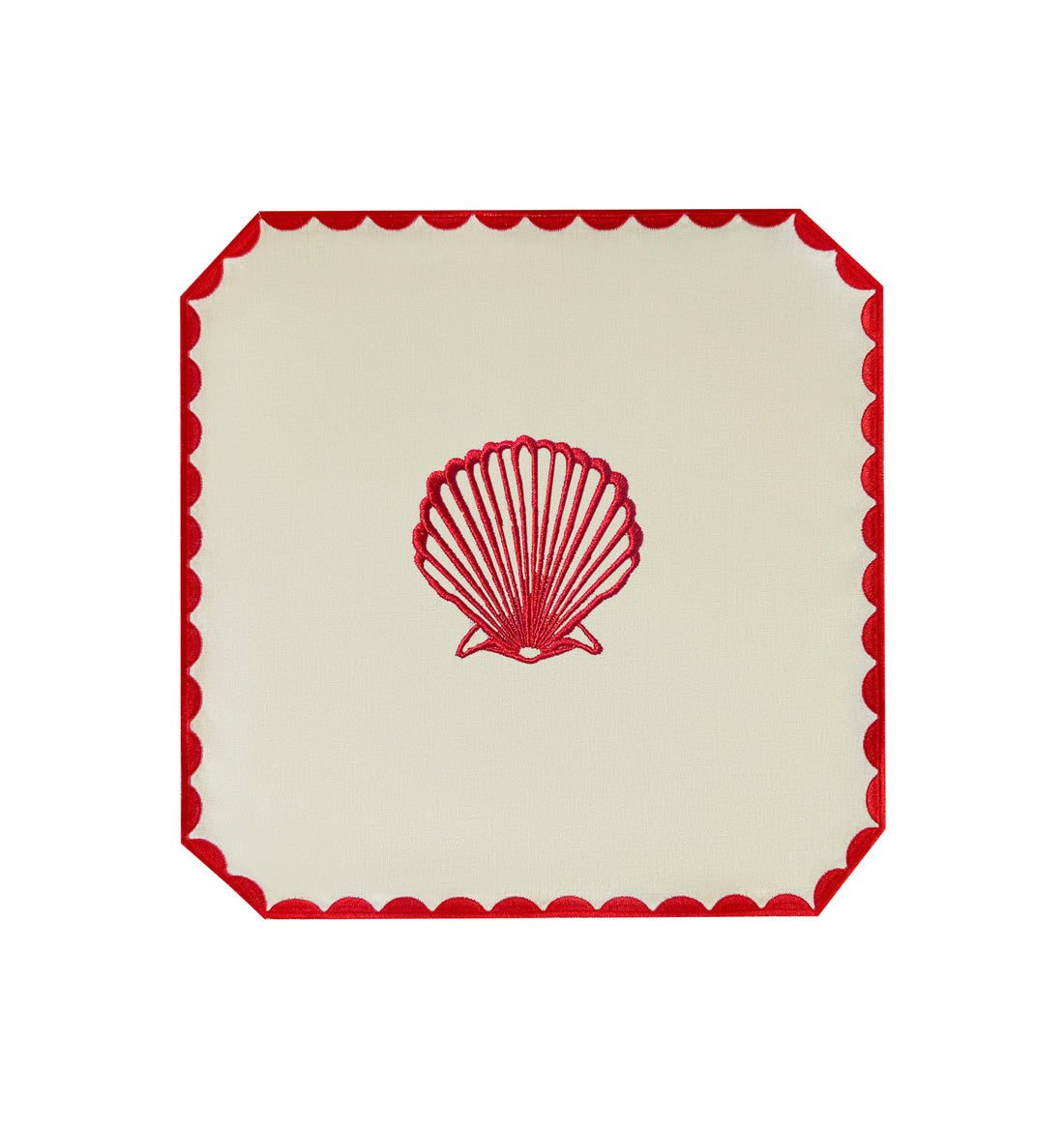 Embroidered Sea Shells & Coral Placemats | Set of 4
