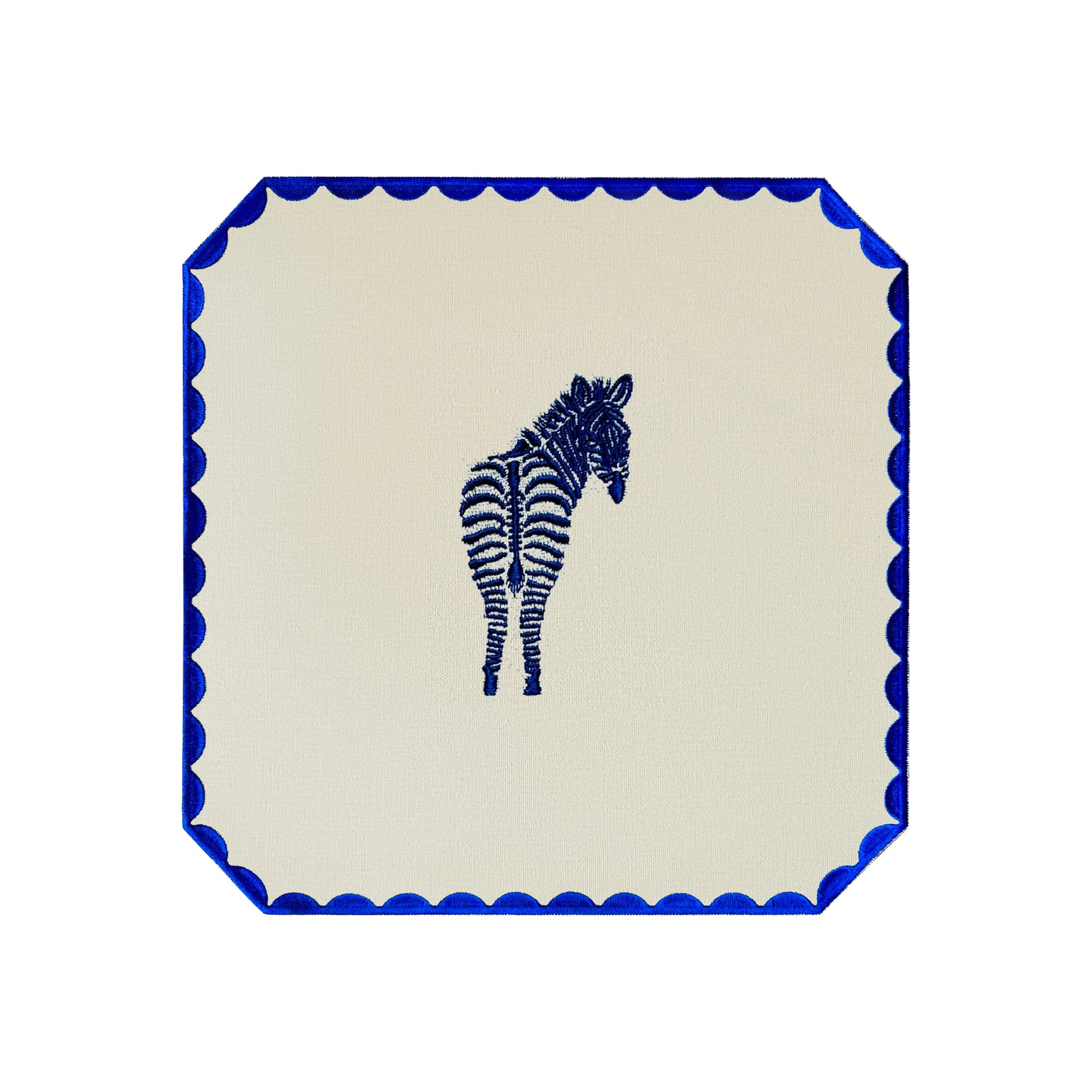 Embroidered Zebra Placemats | Set of 4