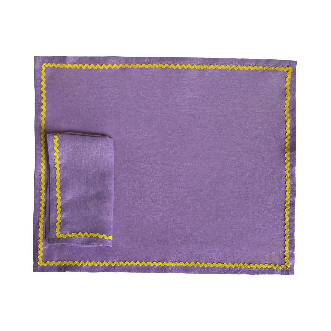 Ric Rac Linen Napkins | Purple | Set of 4