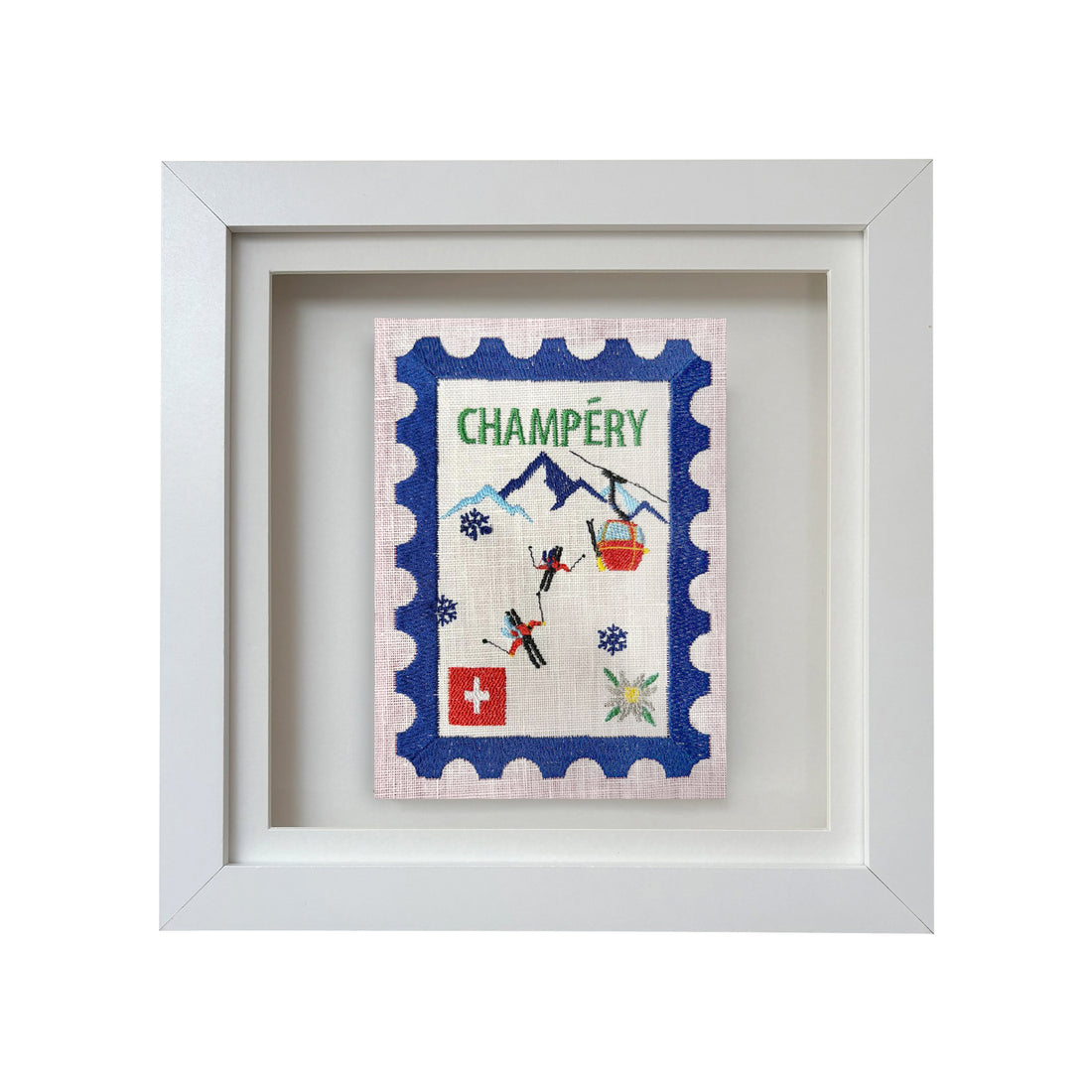 Champery Embroidered Stamp Artwork