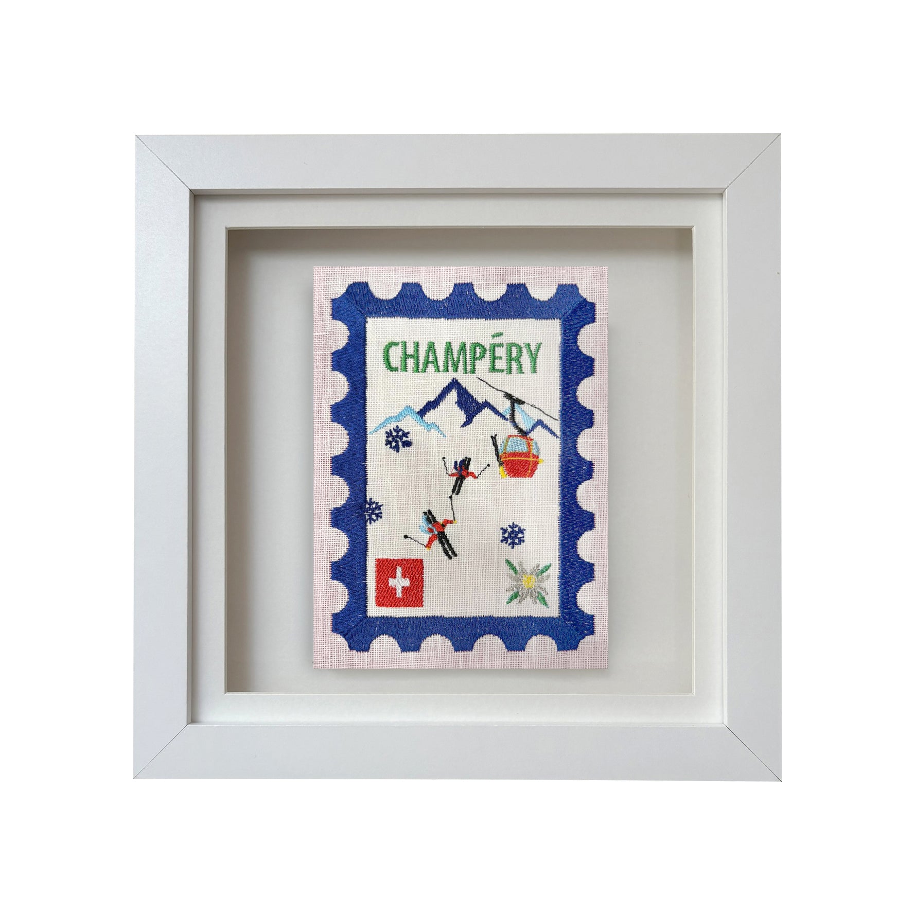 Champery Embroidered Stamp Artwork