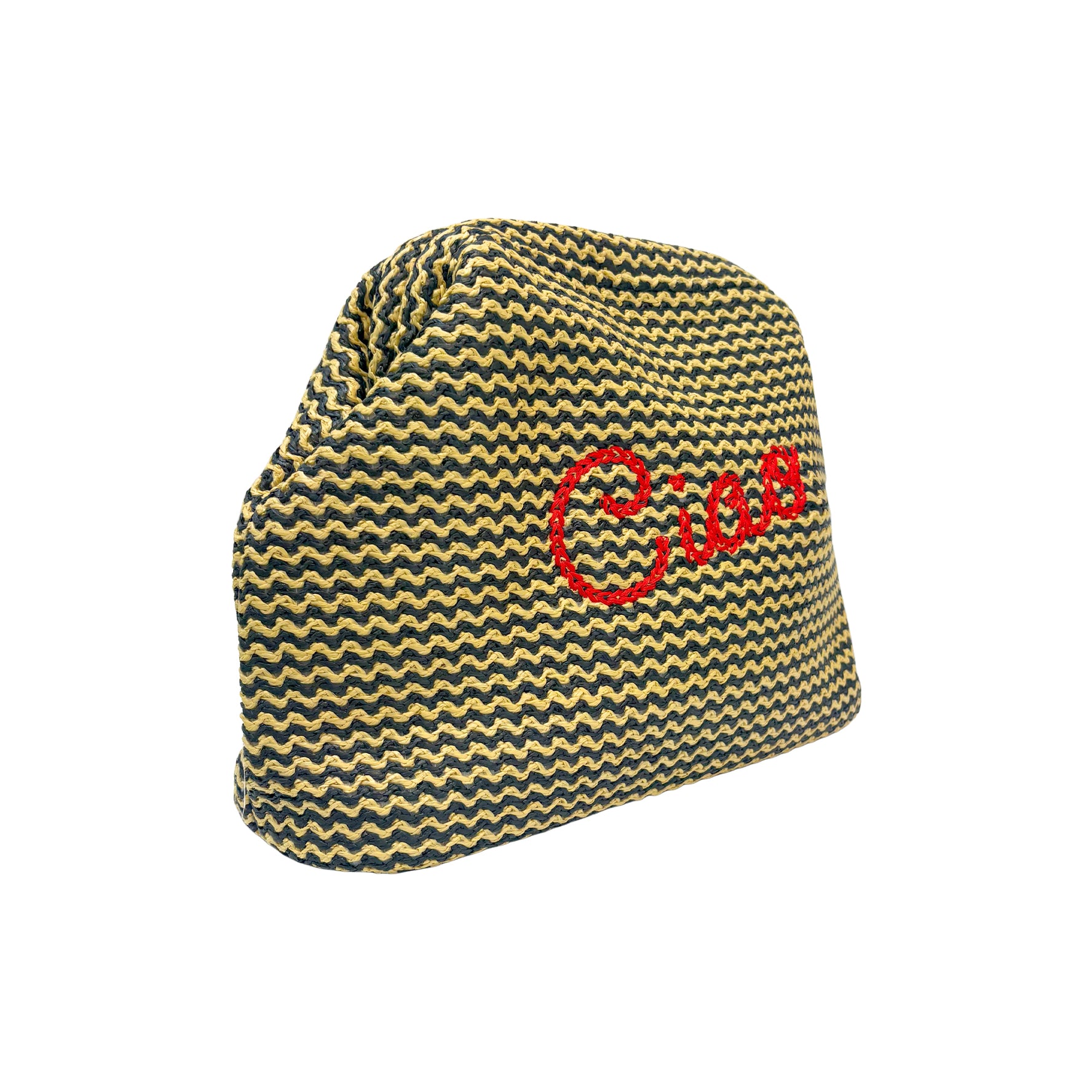 Ciao Black and Straw Clutch