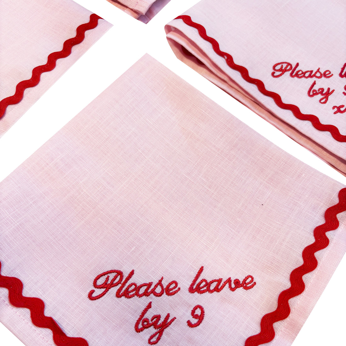 Please Leave by 9 Large Napins Pink | Set of 4