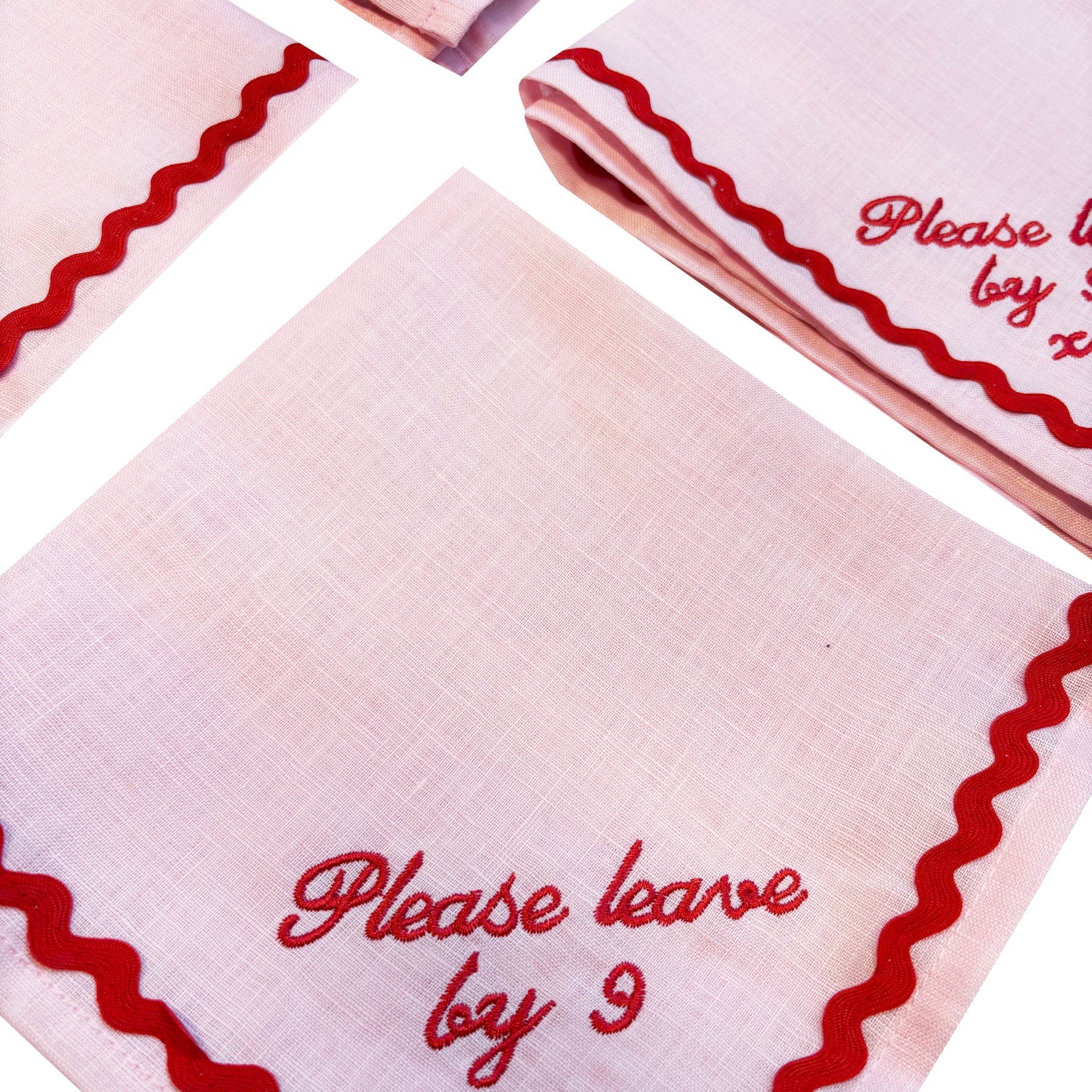 Please Leave by 9 Large Napins Pink | Set of 4
