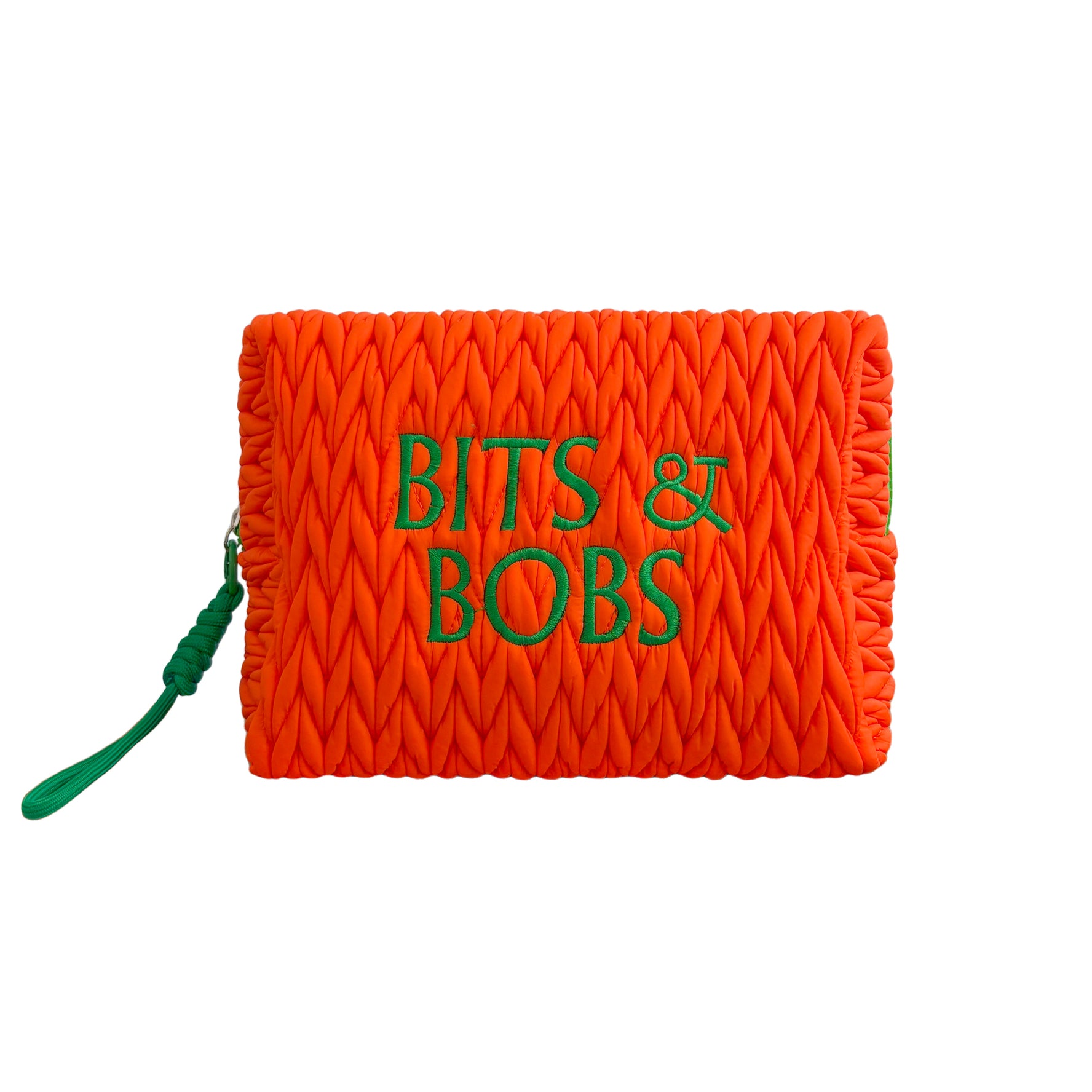 Orange Bits & Bobs cosmetic wash bag by LillyLovesLTD with zipper closure and cheerful orange fabric design.