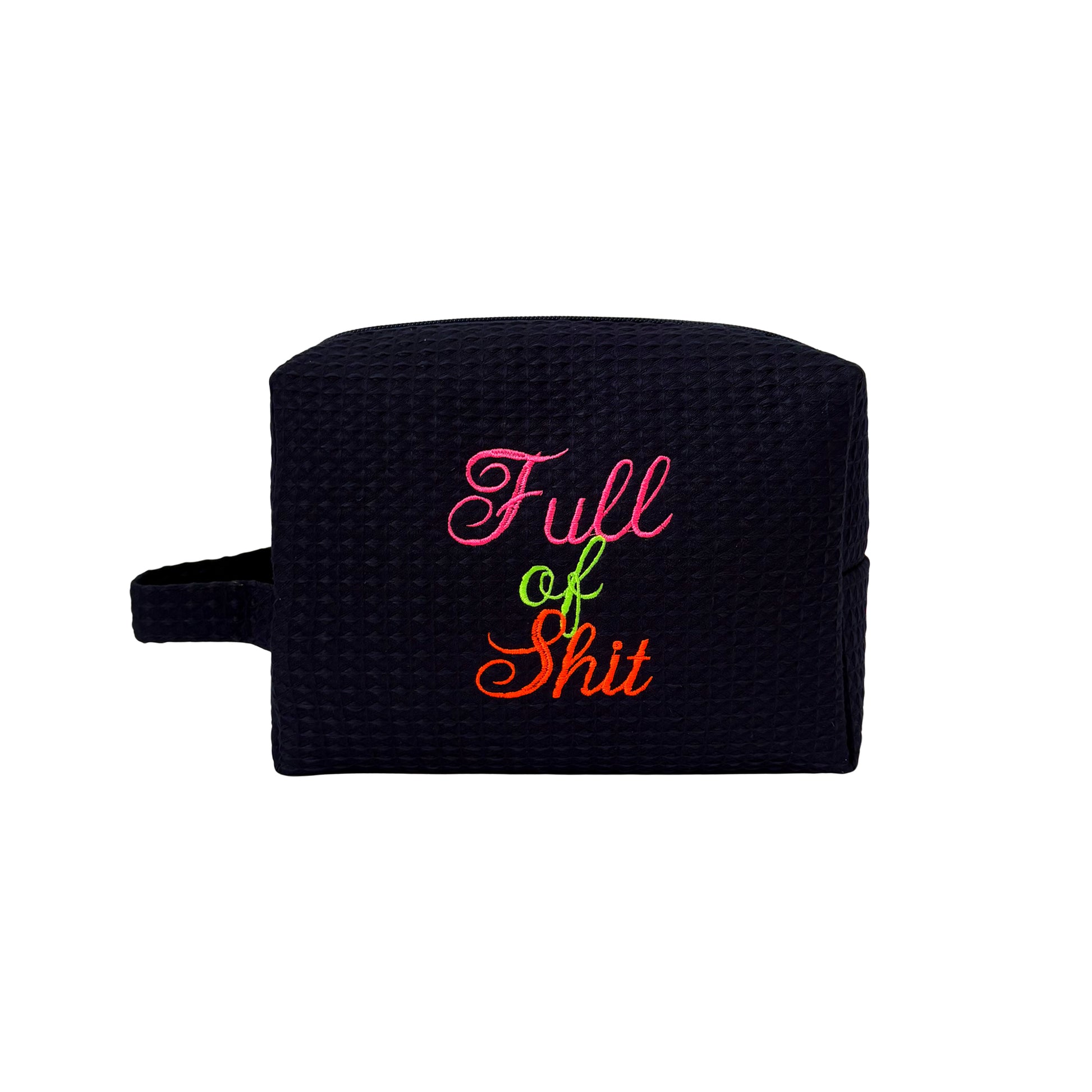 Lillyloves Full Of Shit navy washbag with zipper closure, durable fabric, and compact design for toiletries and essentials.