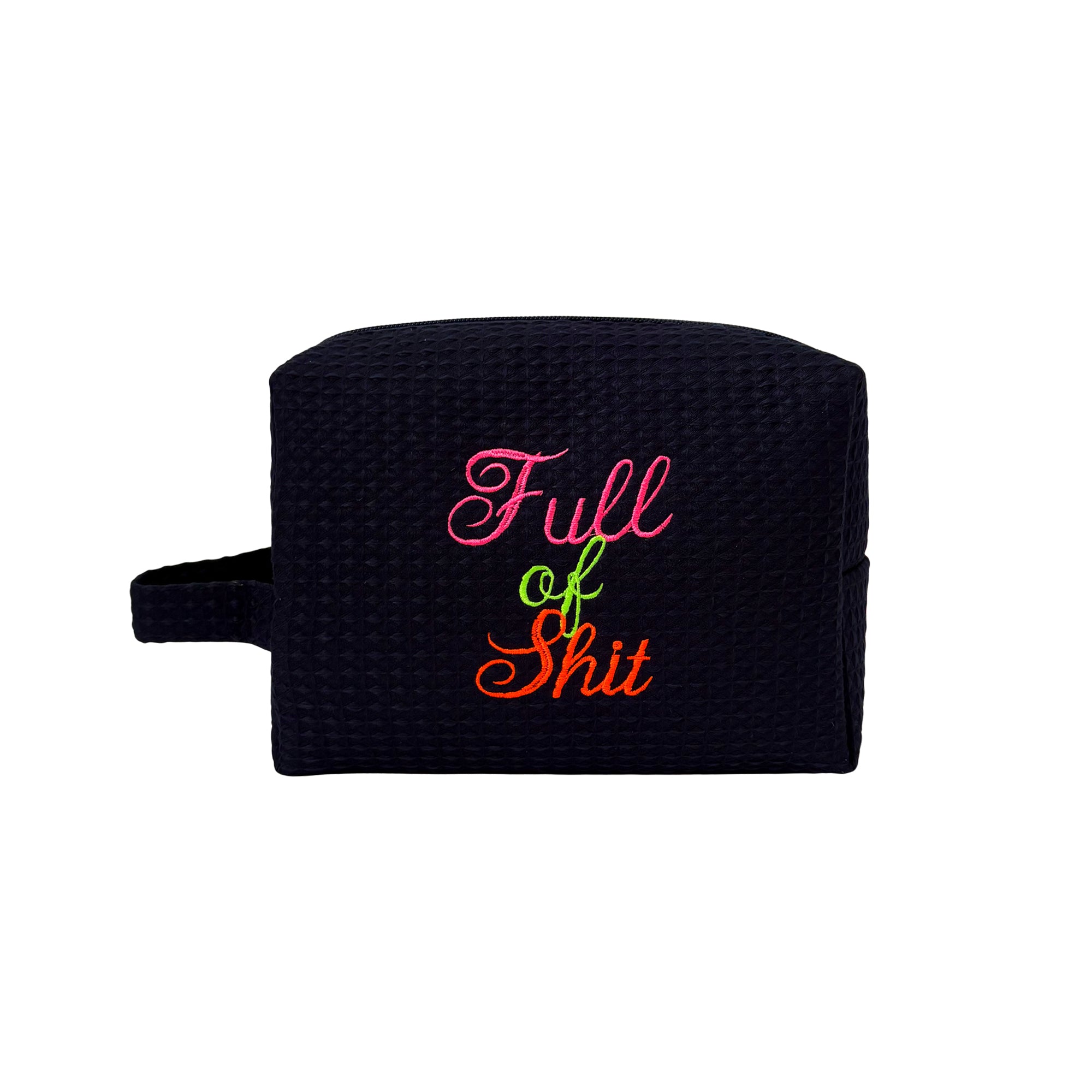 Lillyloves Full Of Shit navy washbag with zipper closure, durable fabric, and compact design for toiletries and essentials.