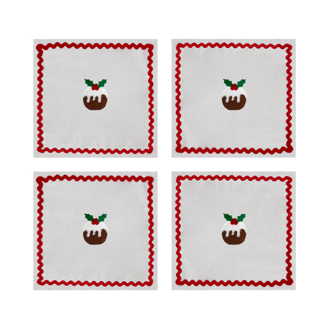 Christmas Puddings Cocktail Napkins | Set of 4