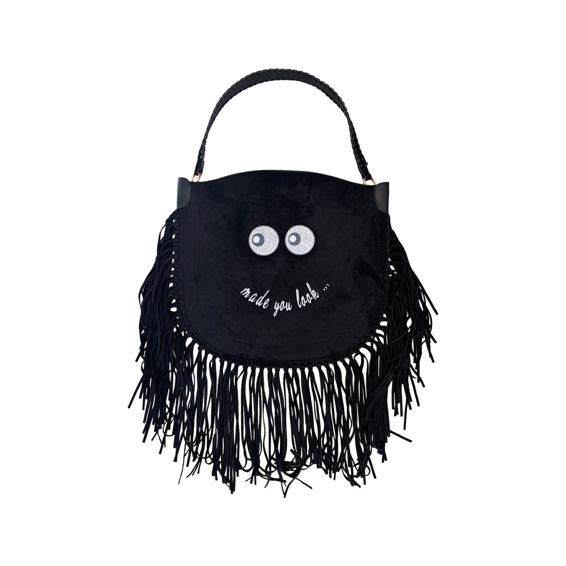 Suede Black Make You Look Handbag