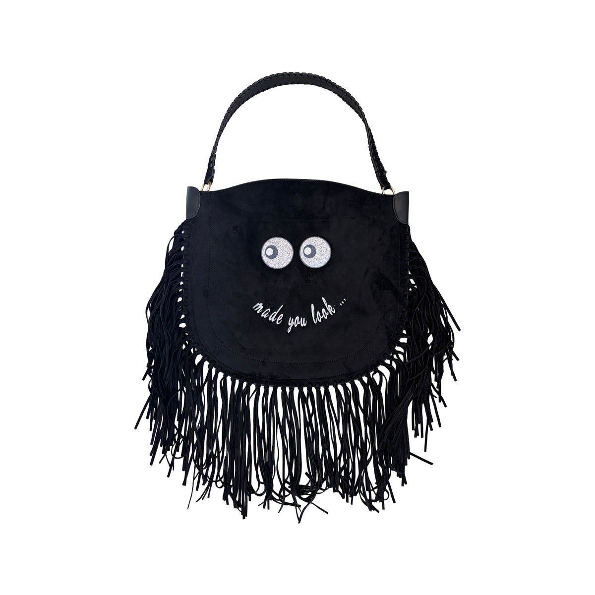 Suede Black Make You Look Handbag