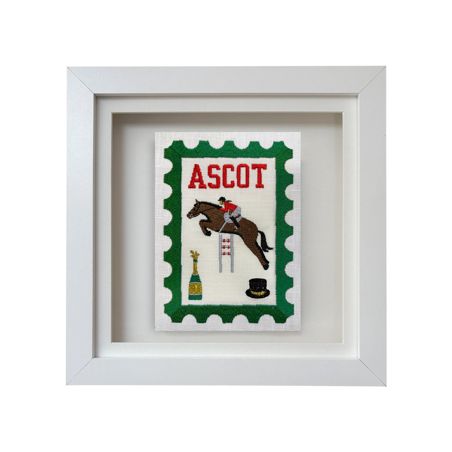 Ascot Embroidered Postcard Artwork