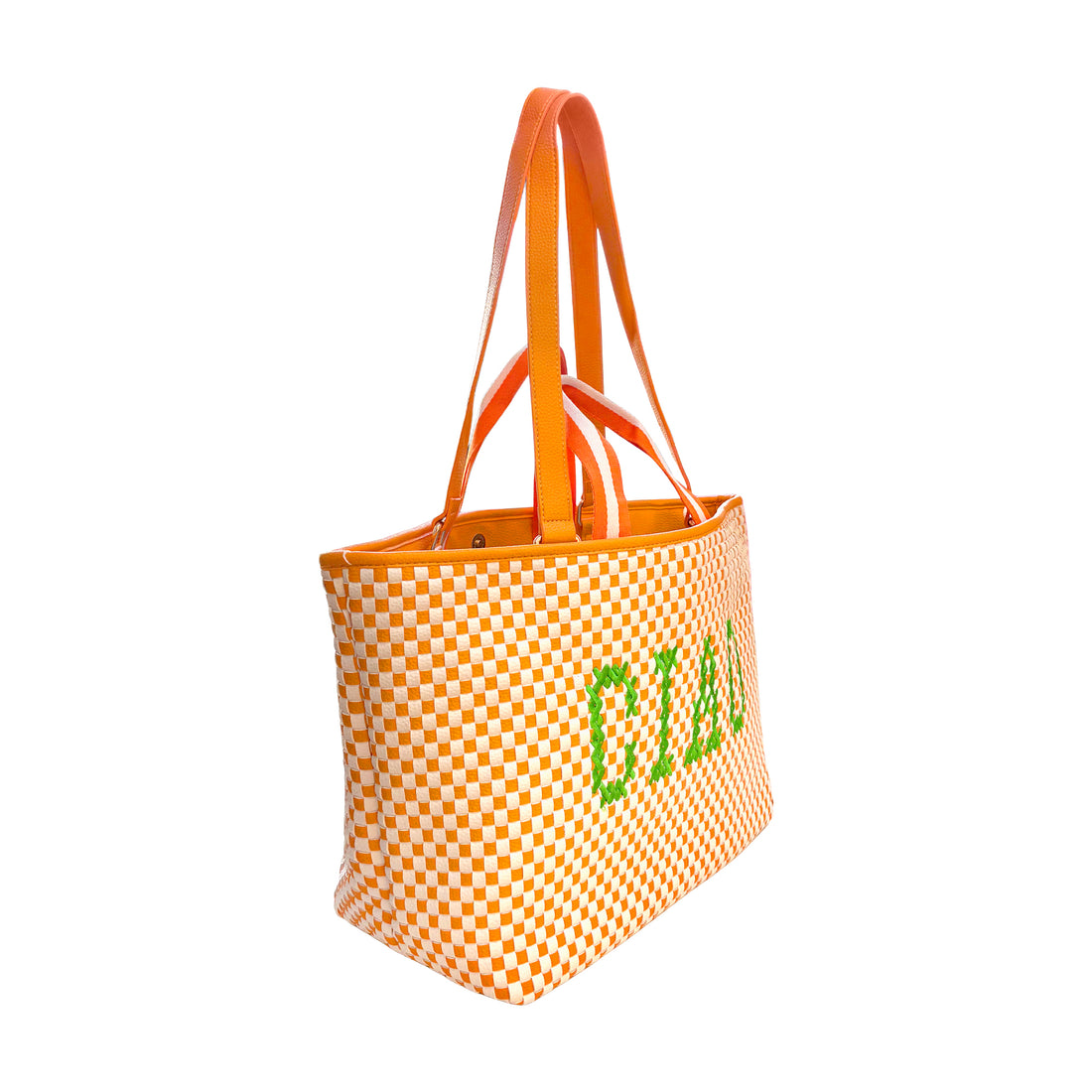Orange Lilly Loves Ciao Summer shoulder bag with a vibrant design, featuring a compact, zippered storage solution for travel or daily use.