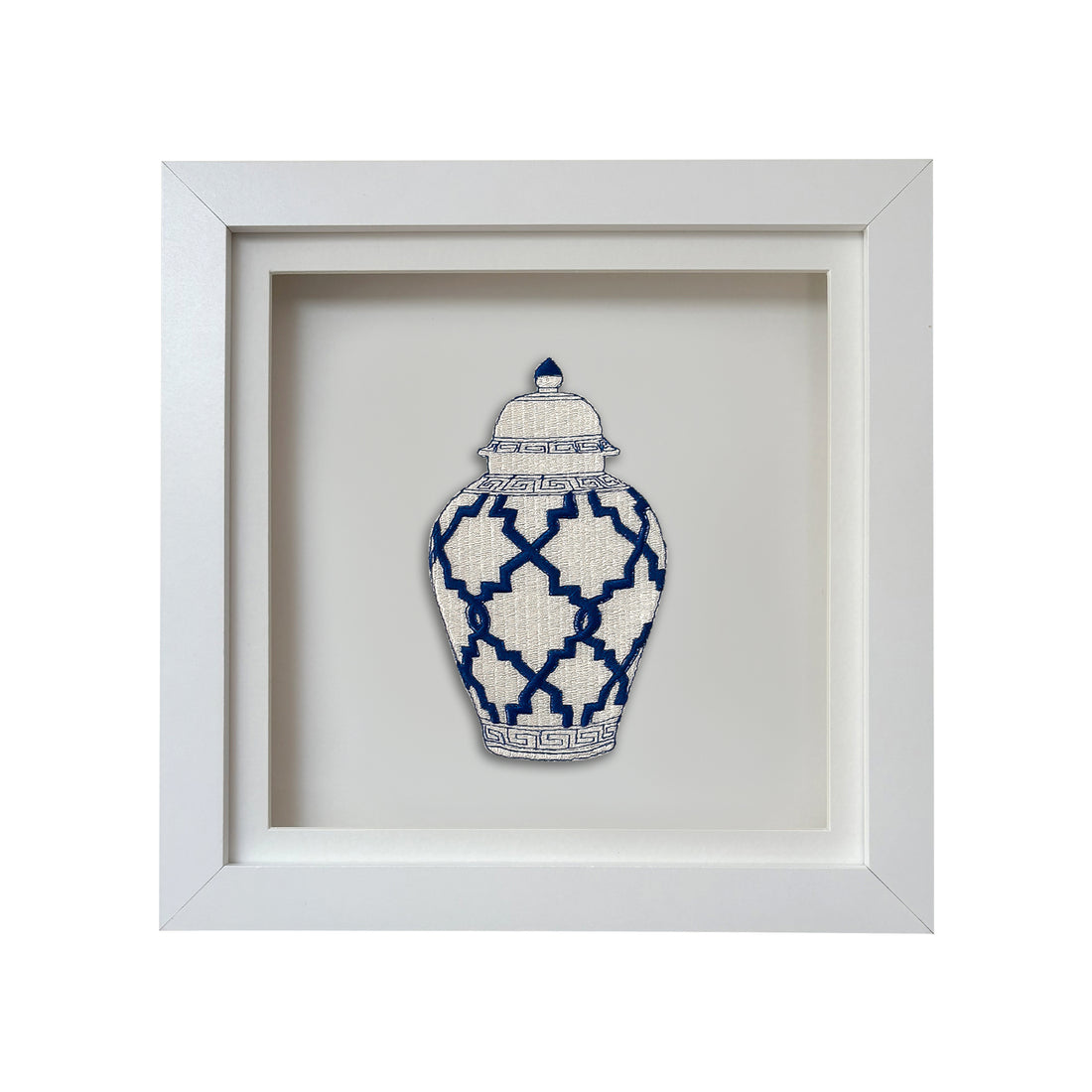 Ginger Jars Set of 4 Embroidered Artwork