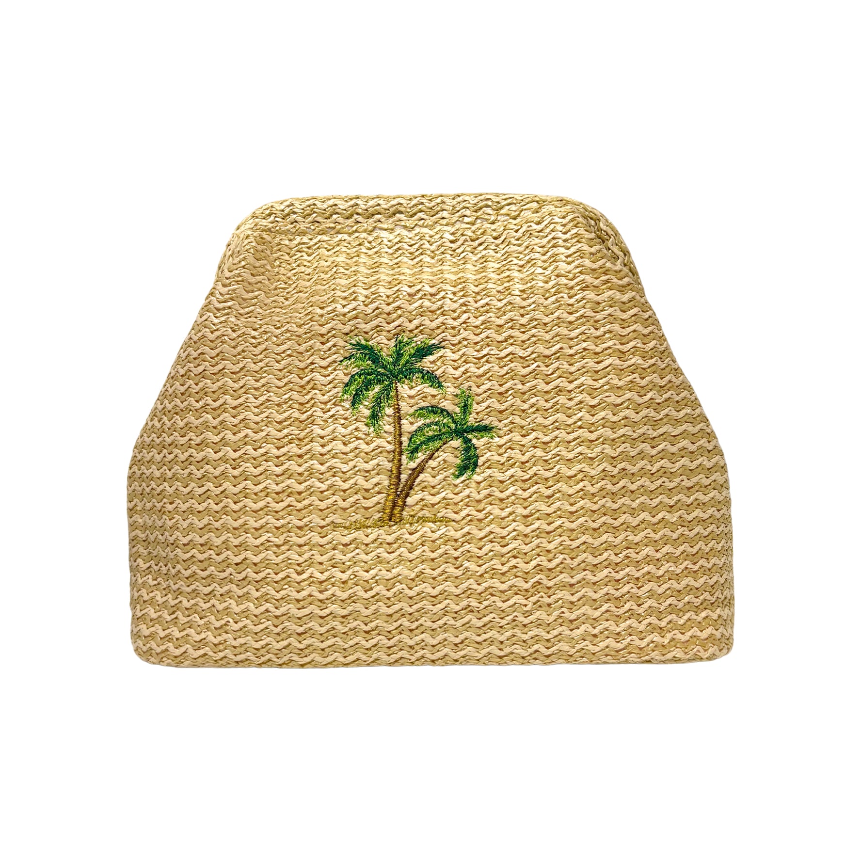 Palm Tree Straw Clutch