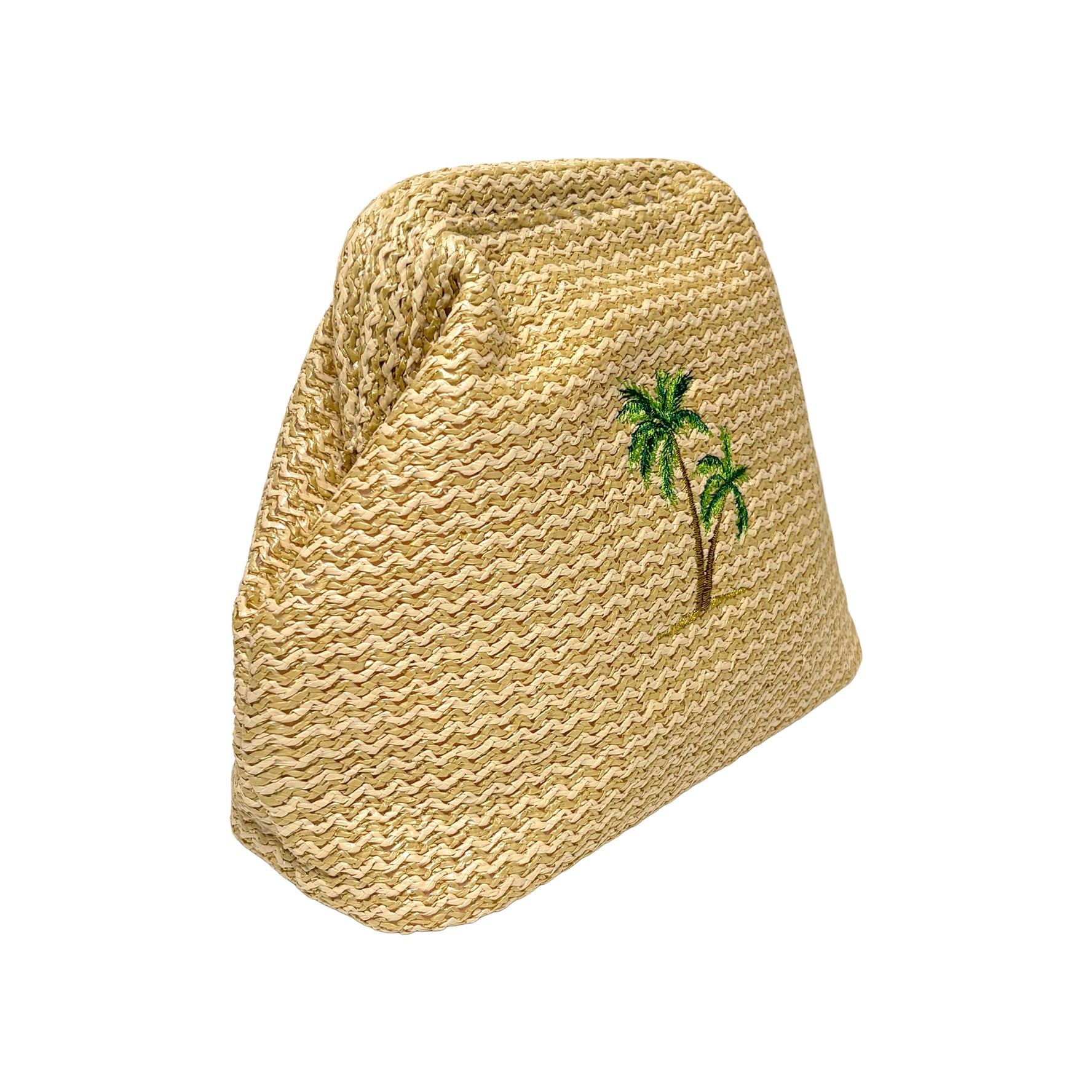 Palm Tree Straw Clutch