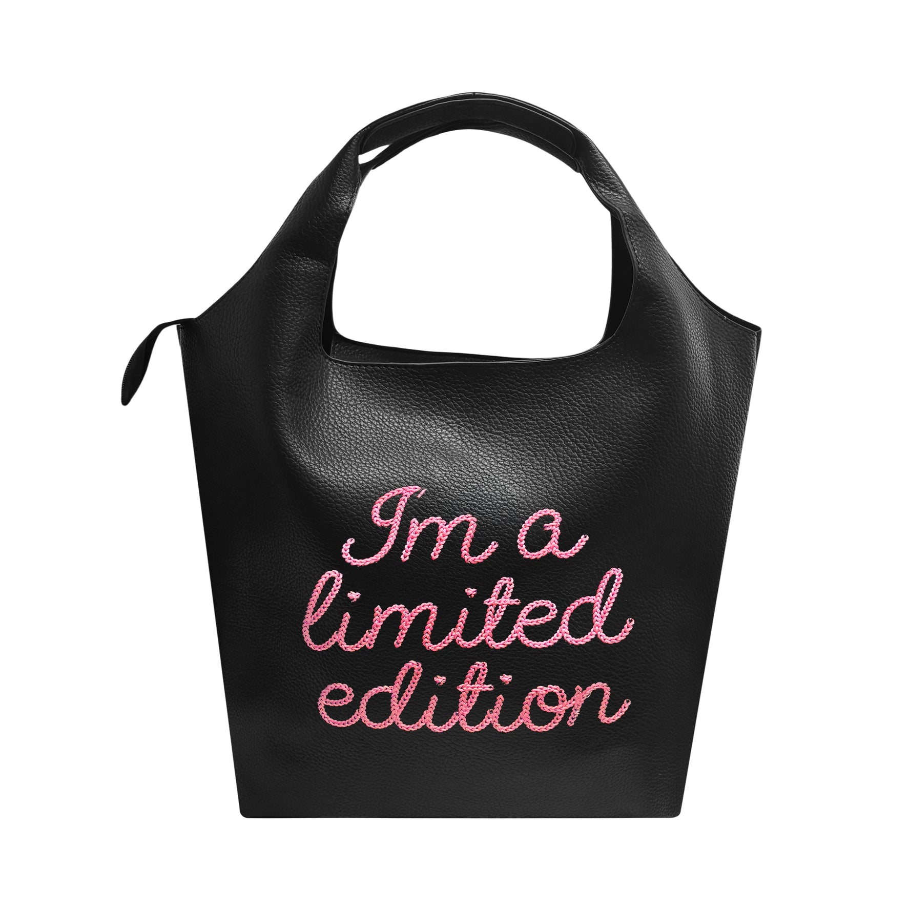 Lilly Loves black limited edition bucket handbag with sleek design and spacious interior, stylish for everyday use.