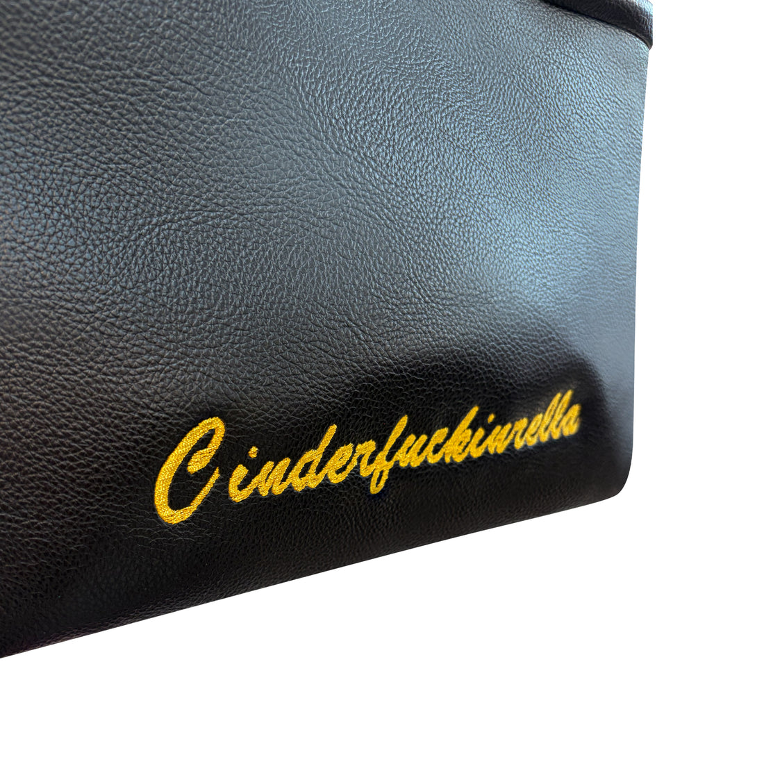Cinderfuckinrella Black Vegan Leather Clutch