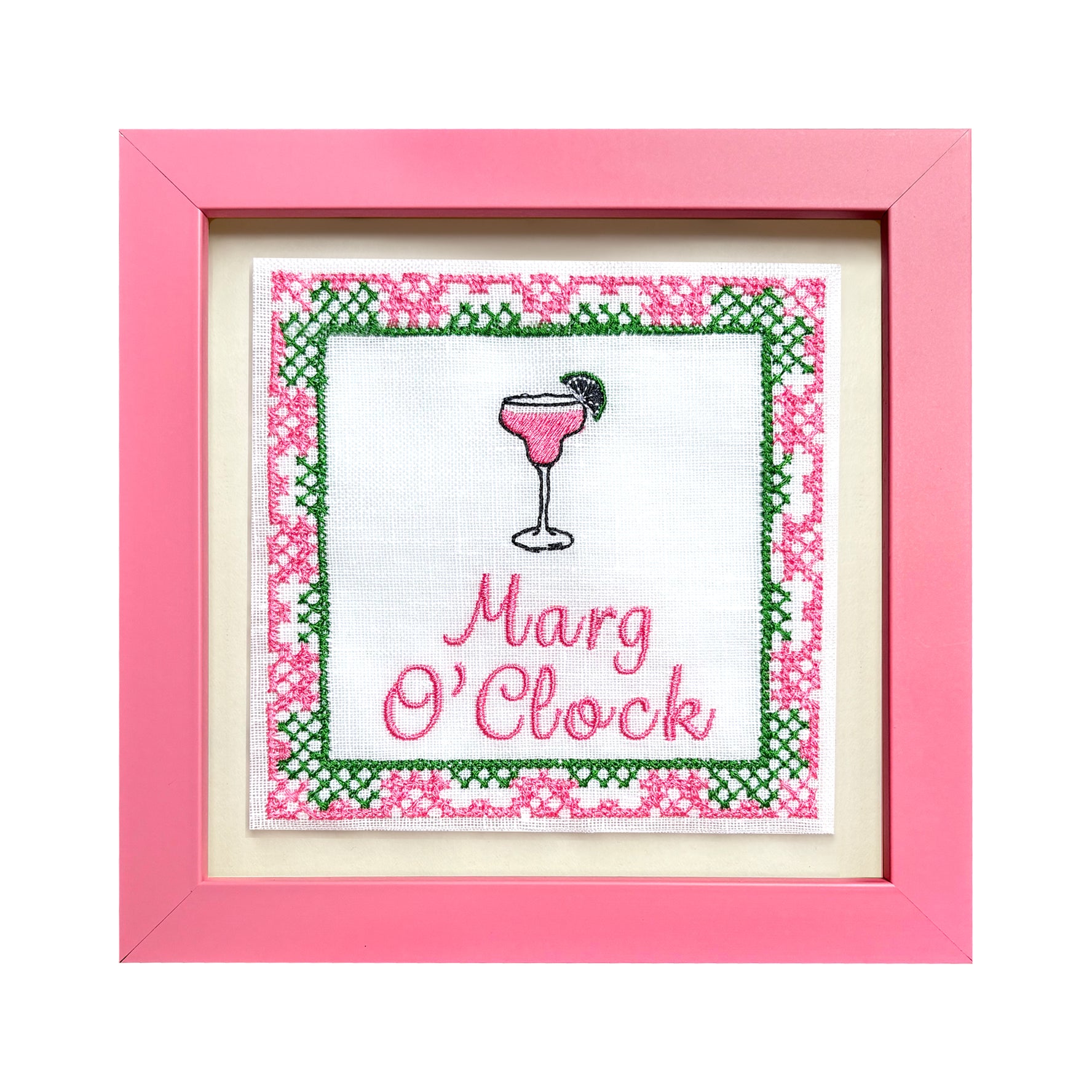 Margs O'Clock Embroidered Artwork
