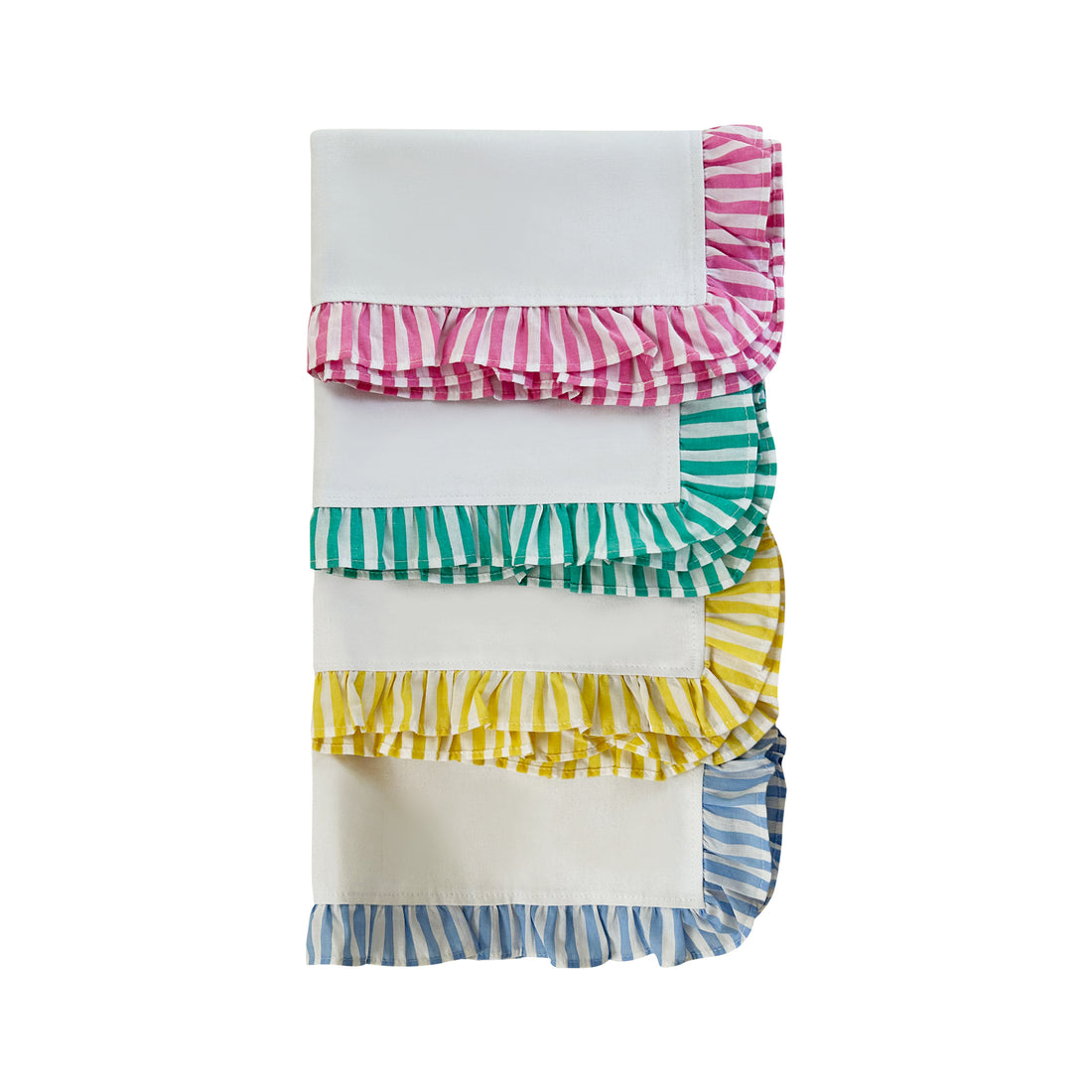 Frilly Monogrammed Candy Stripe Napkins | Set 4