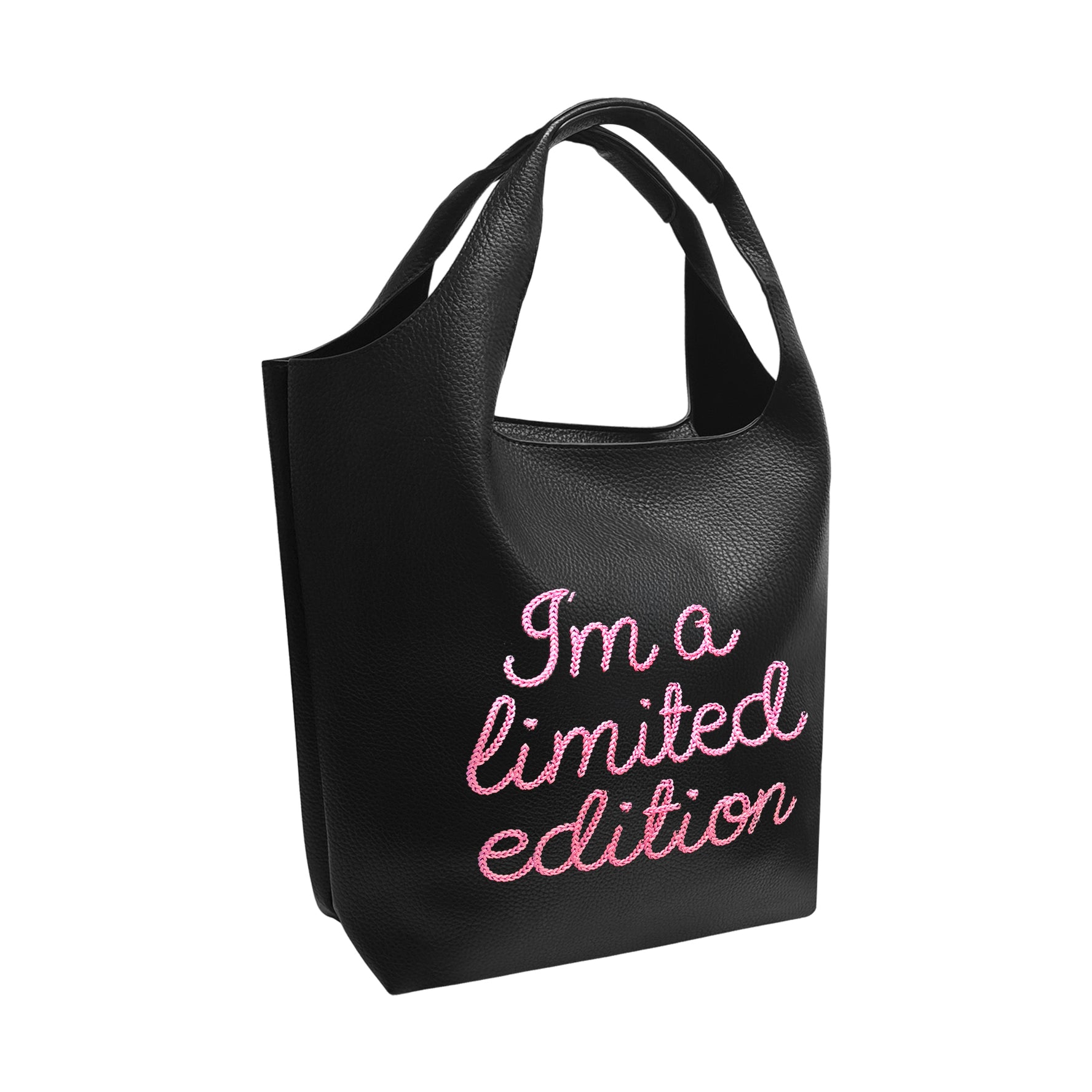 Lilly Loves LTD Edition Black Bucket Handbag with sleek design and durable handles, perfect for stylish accessorizing.
