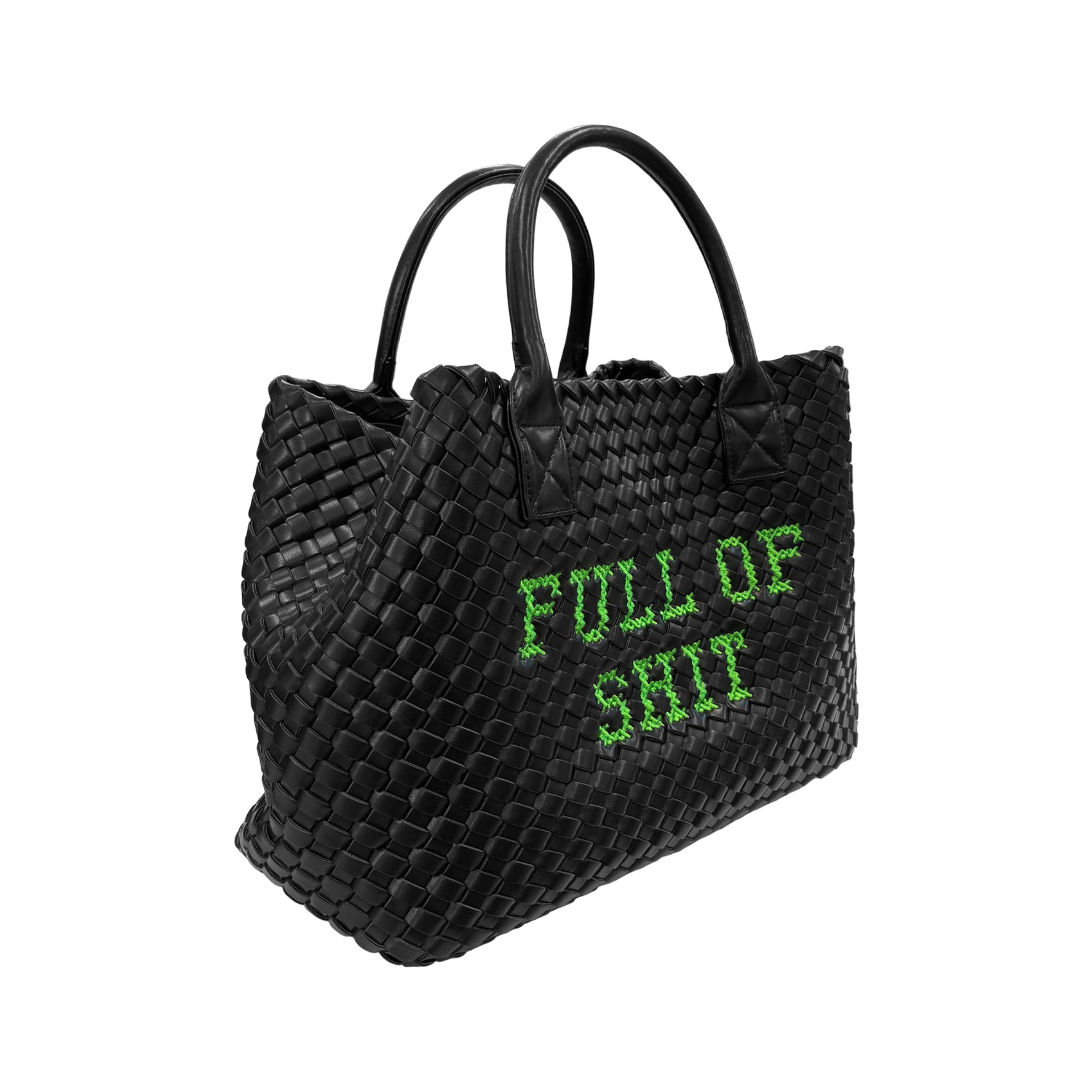 Vegan FULL OF SHIT Green Handbag