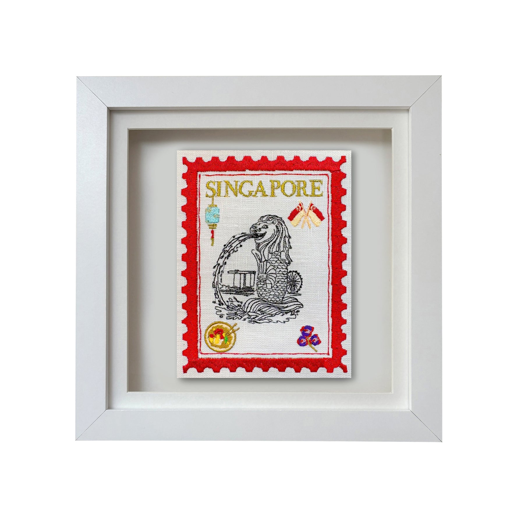 Singapore Embroidered Stamp Artwork