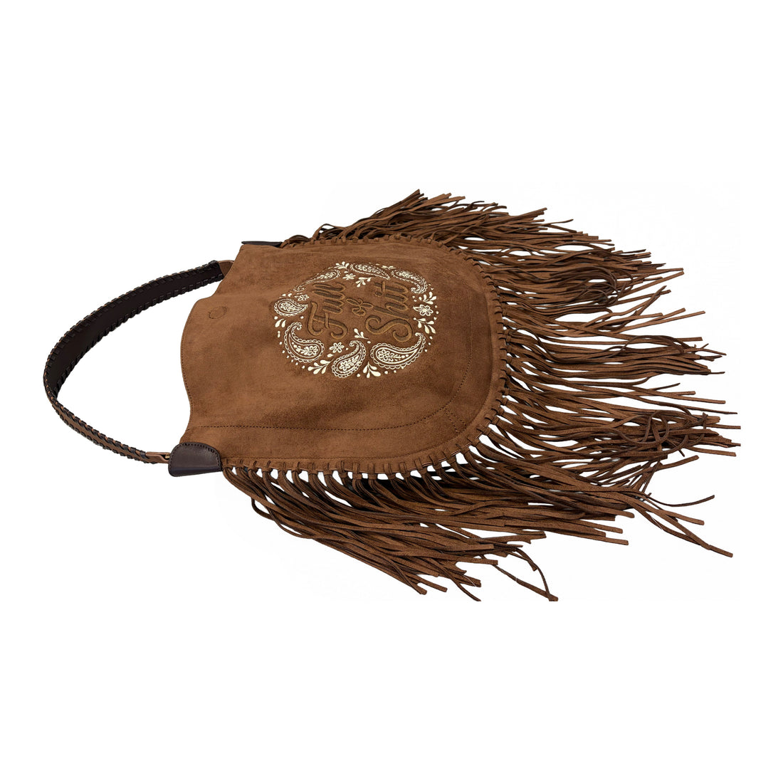 Full of Shit Paisley Chocolate Tassel Handbag