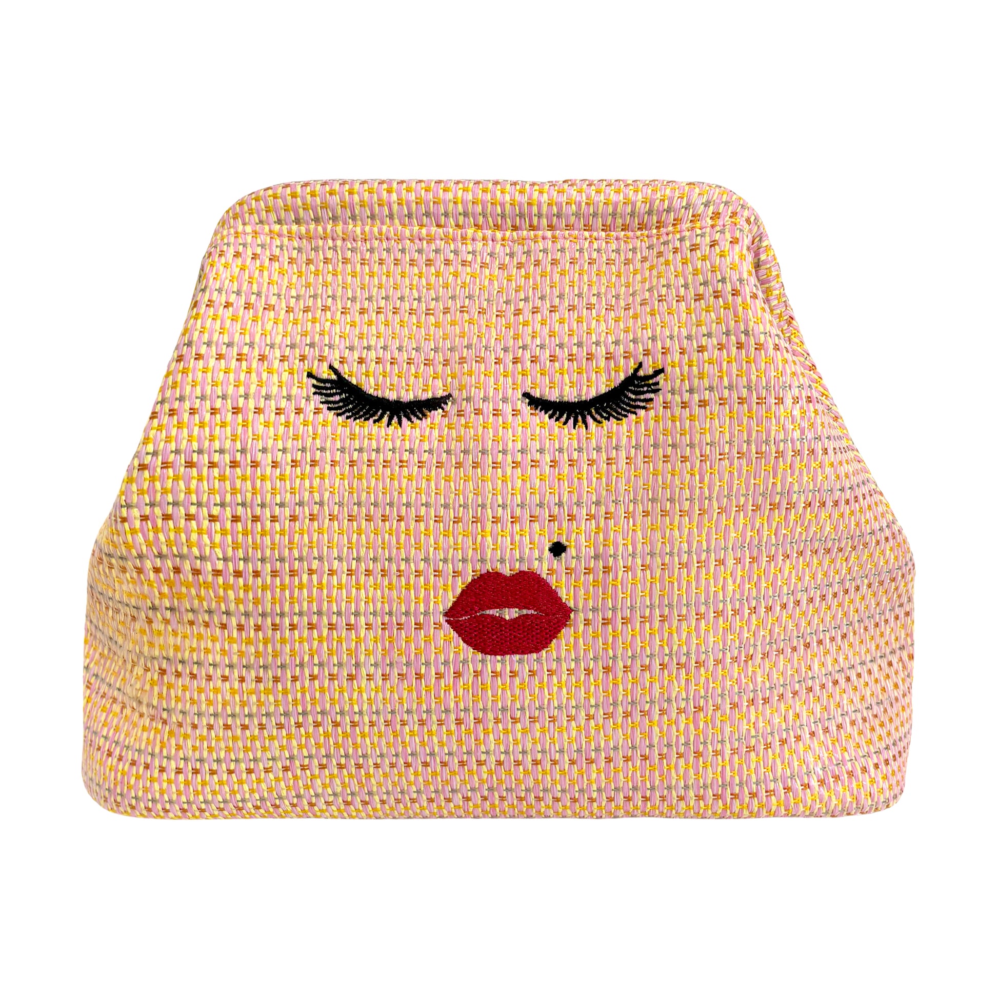 Lady Pink beach clutch pouch by Lilly Loves featuring a stylish, compact design perfect for carrying essentials at the beach and into the evening