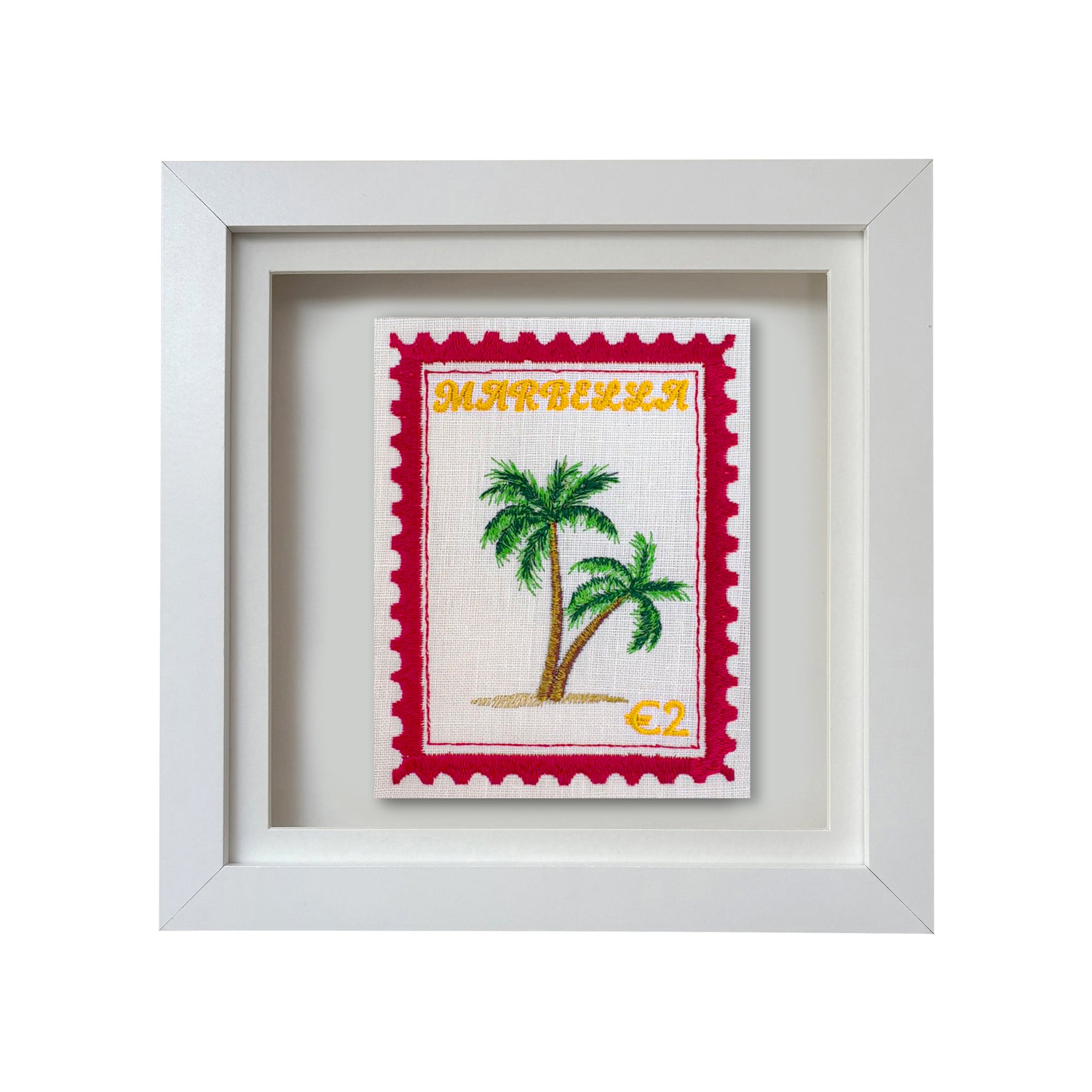 Marbella Embroidered Stamp Artwork