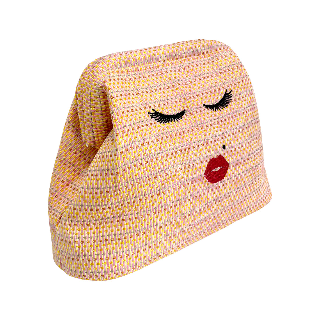Lady Pink beach clutch pouch by Lilly Loves featuring a stylish, compact design perfect for carrying essentials at the beach and into the evening