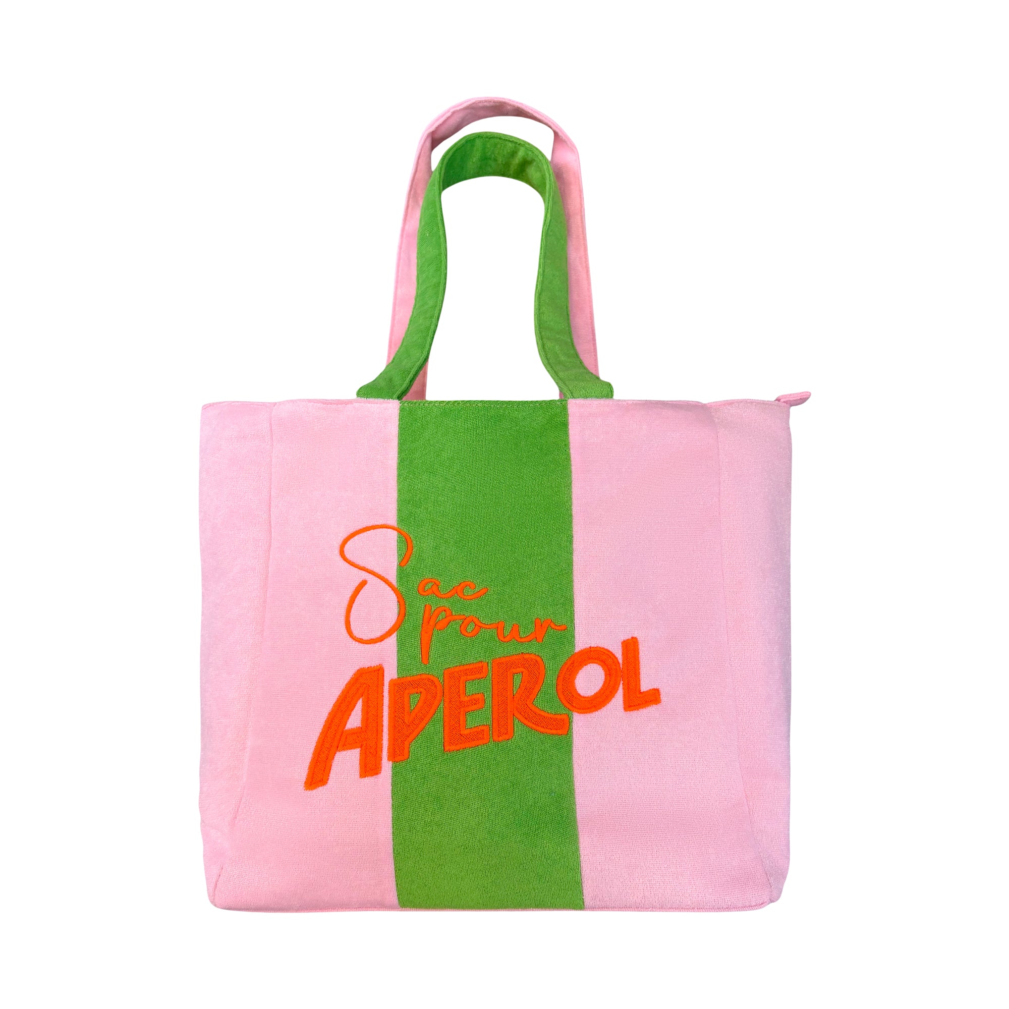 Lilly Loves Aperol Terry Beach Bag handbag with colorful striped design and sturdy handles for casual beach outings
