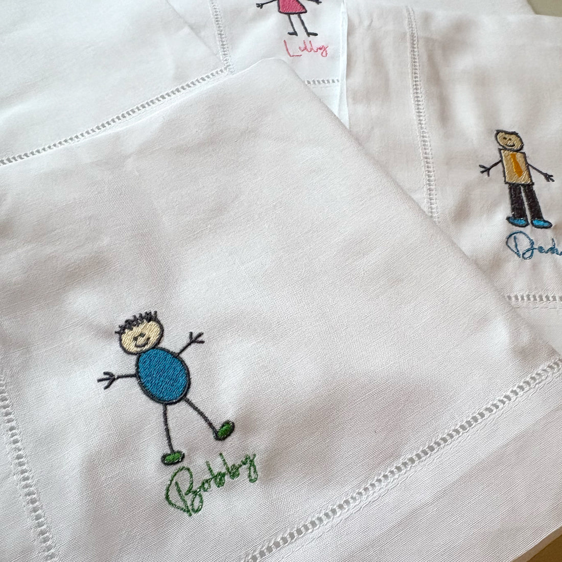 Custom Embroidered Kids Drawing Napkins