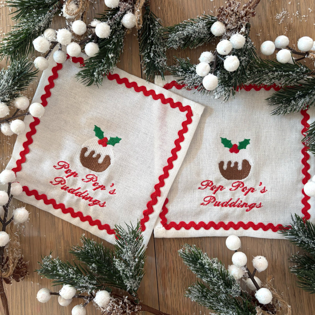 Christmas Puddings Cocktail Napkins | Set of 4