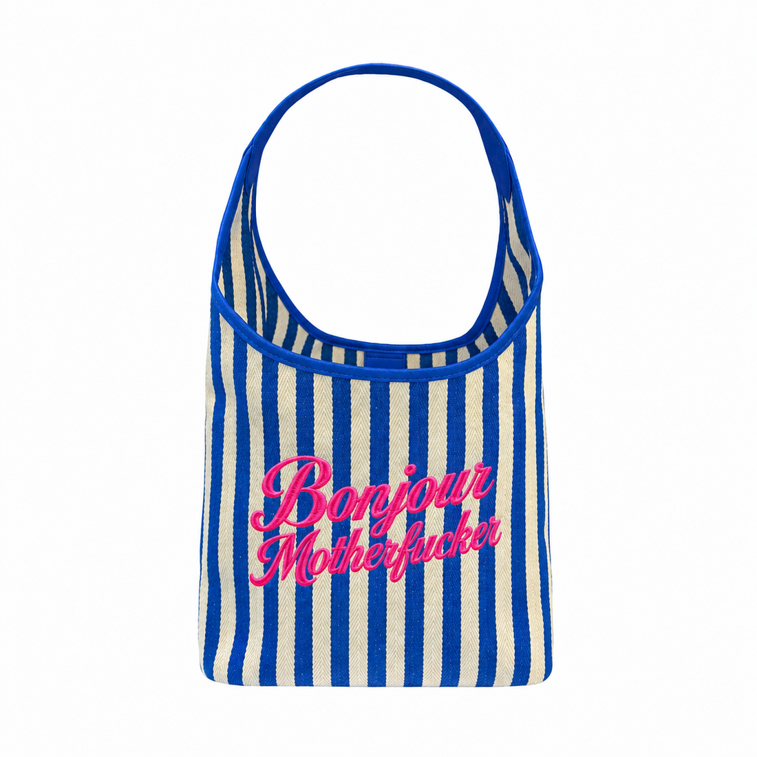 Blue Bonjour Motherfuckers Tote Bag