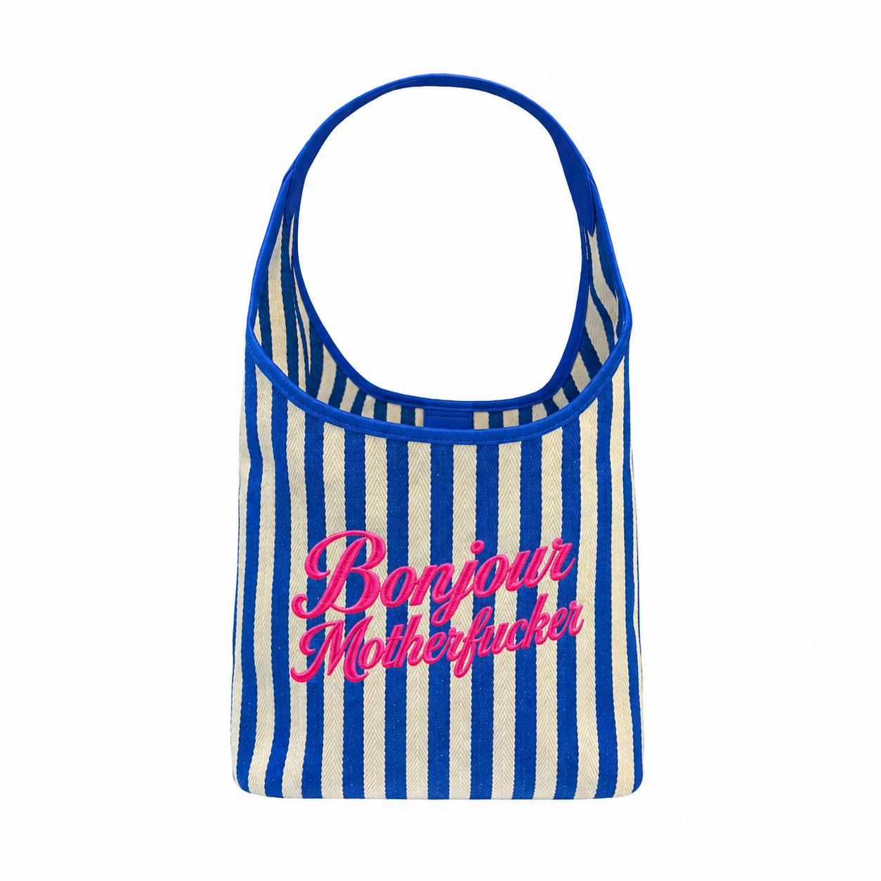 Blue Bonjour Motherfuckers Tote Bag