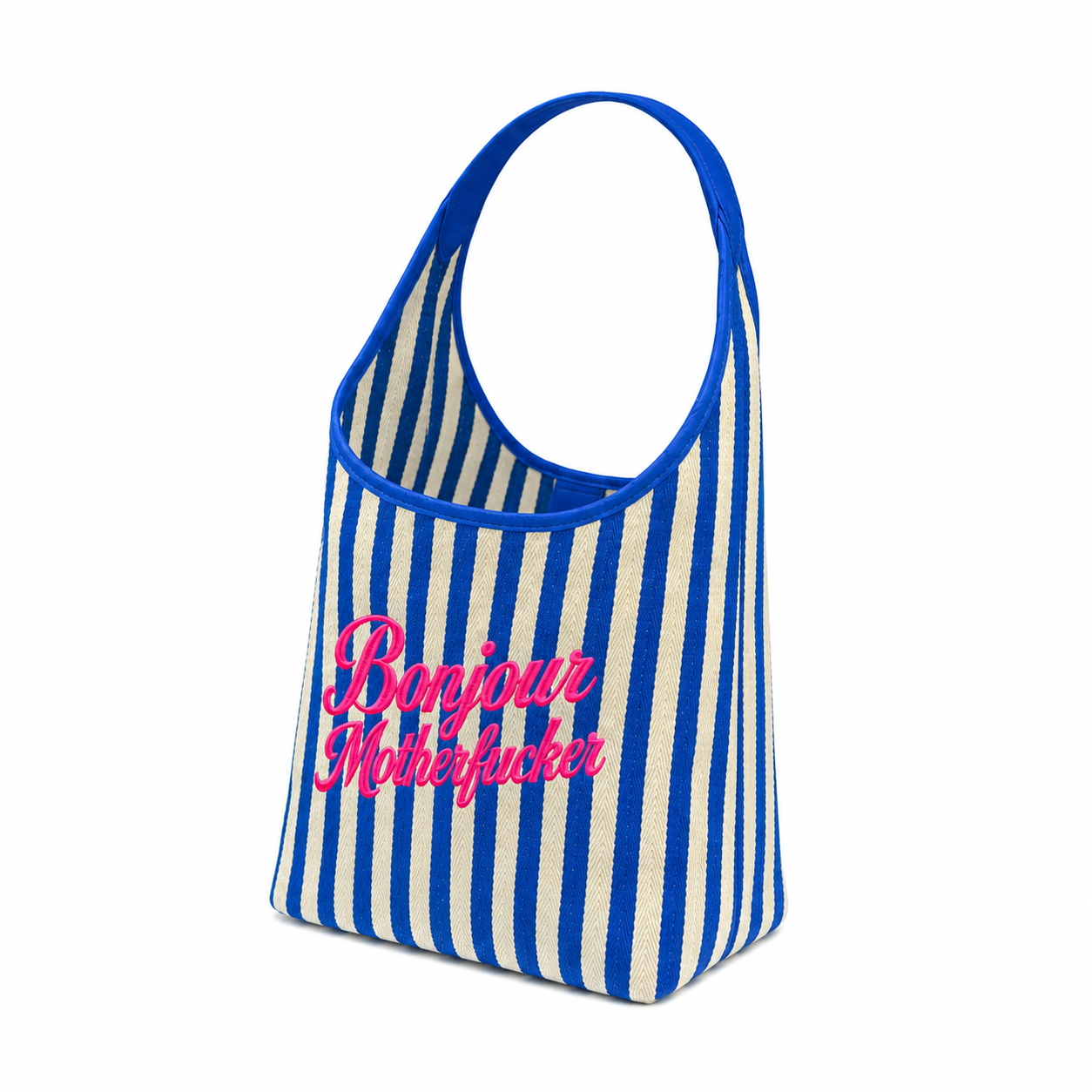 Blue Bonjour Motherfuckers Tote Bag