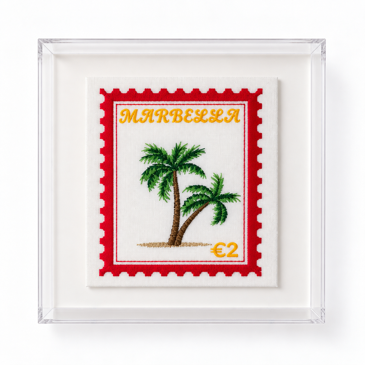 Marbella Embroidered Stamp Artwork