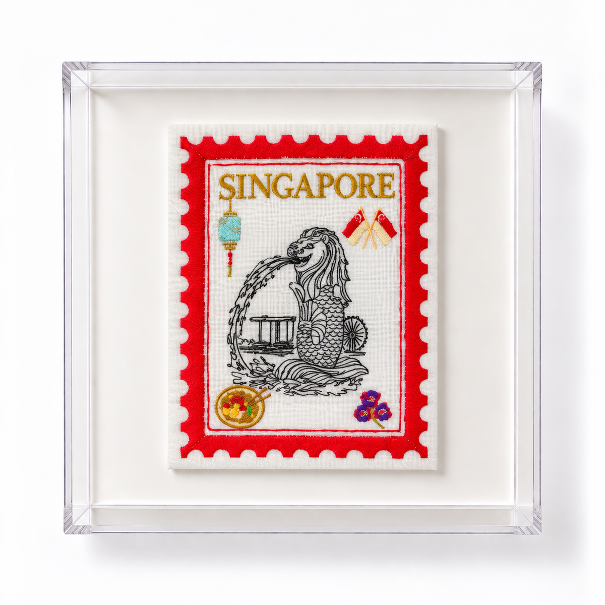 Singapore Embroidered Stamp Artwork