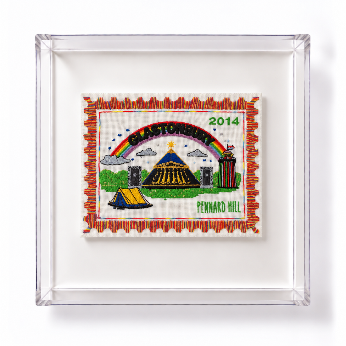 Glastonbury Embroidered Stamp Artwork