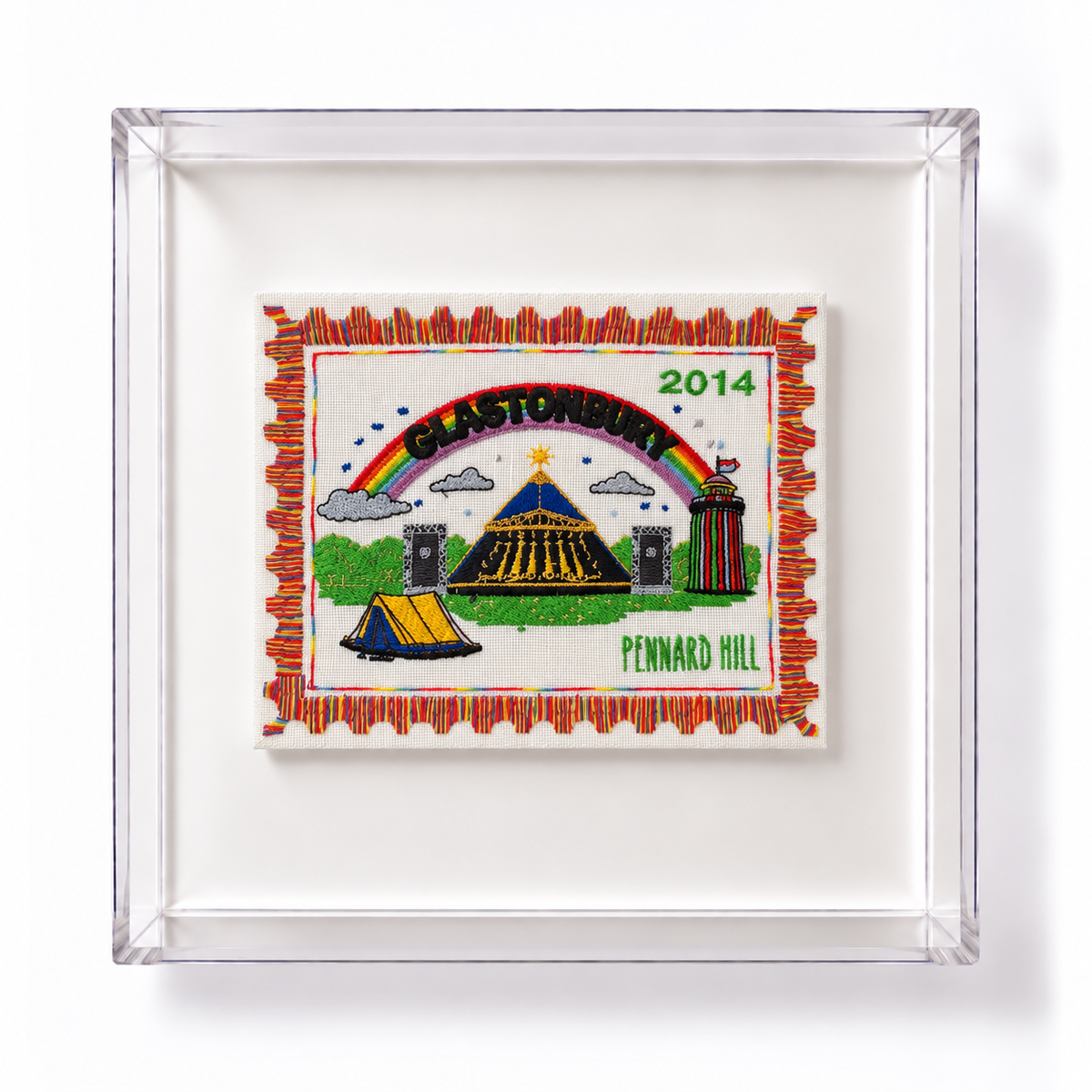 Glastonbury Embroidered Stamp Artwork